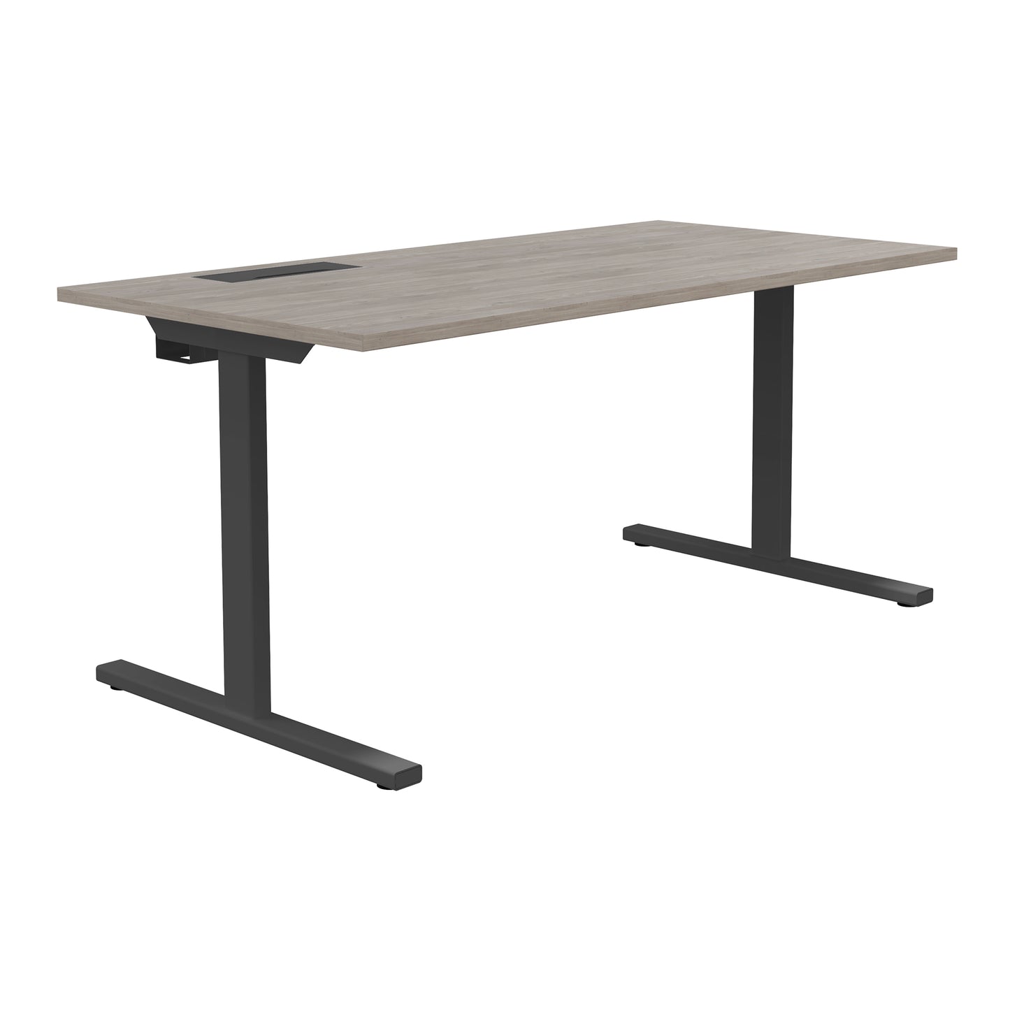 T-EASY Schreibtisch | 1200 - 1800 mm, elektrifiziert, Nordeiche grau
