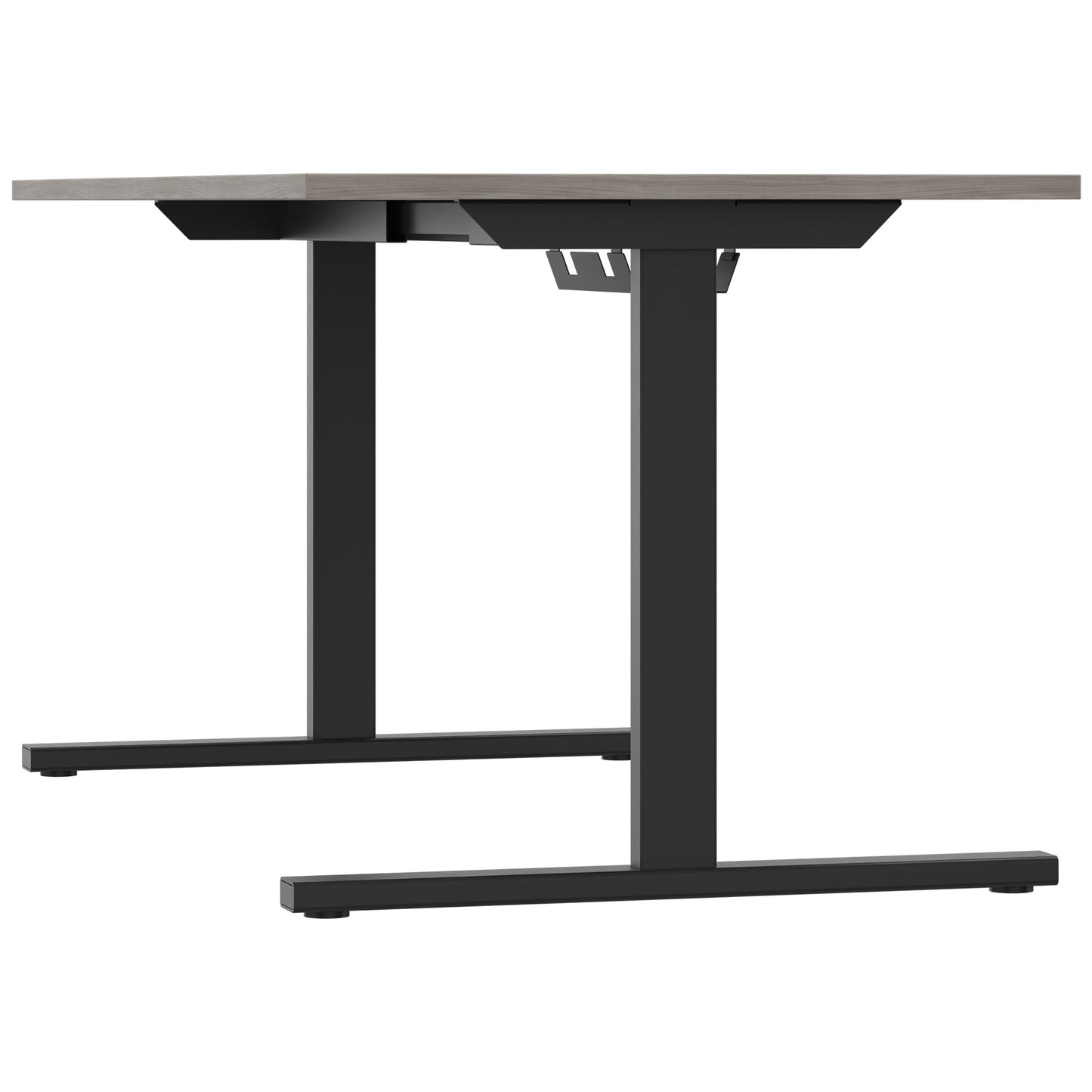 T-EASY Schreibtisch | 1200 - 1800 mm, elektrifiziert, Nordeiche grau