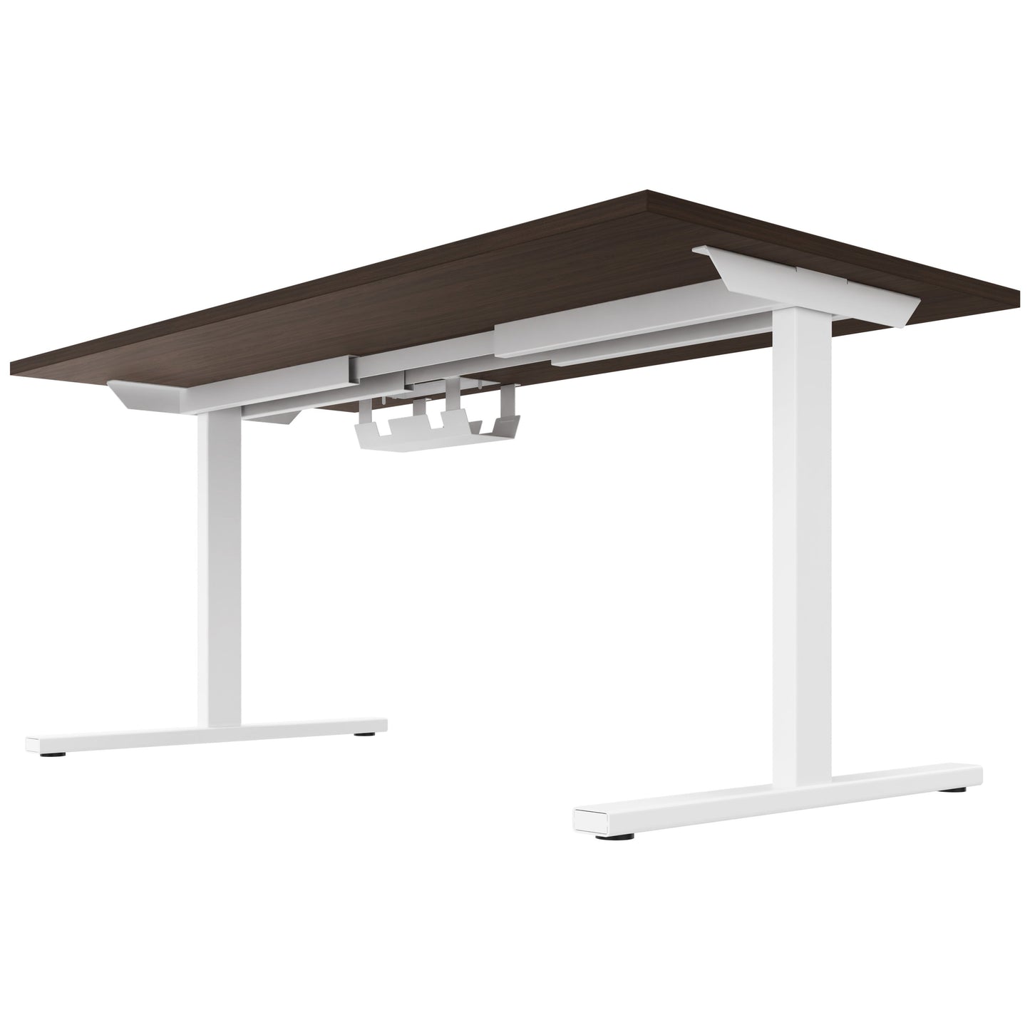 T-EASY Schreibtisch | 1200 - 1800 mm, elektrifiziert, Nussbaum