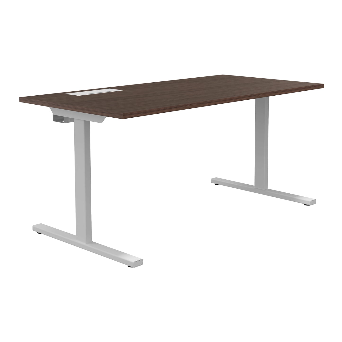T-EASY Schreibtisch | 1200 - 1800 mm, elektrifiziert, Nussbaum
