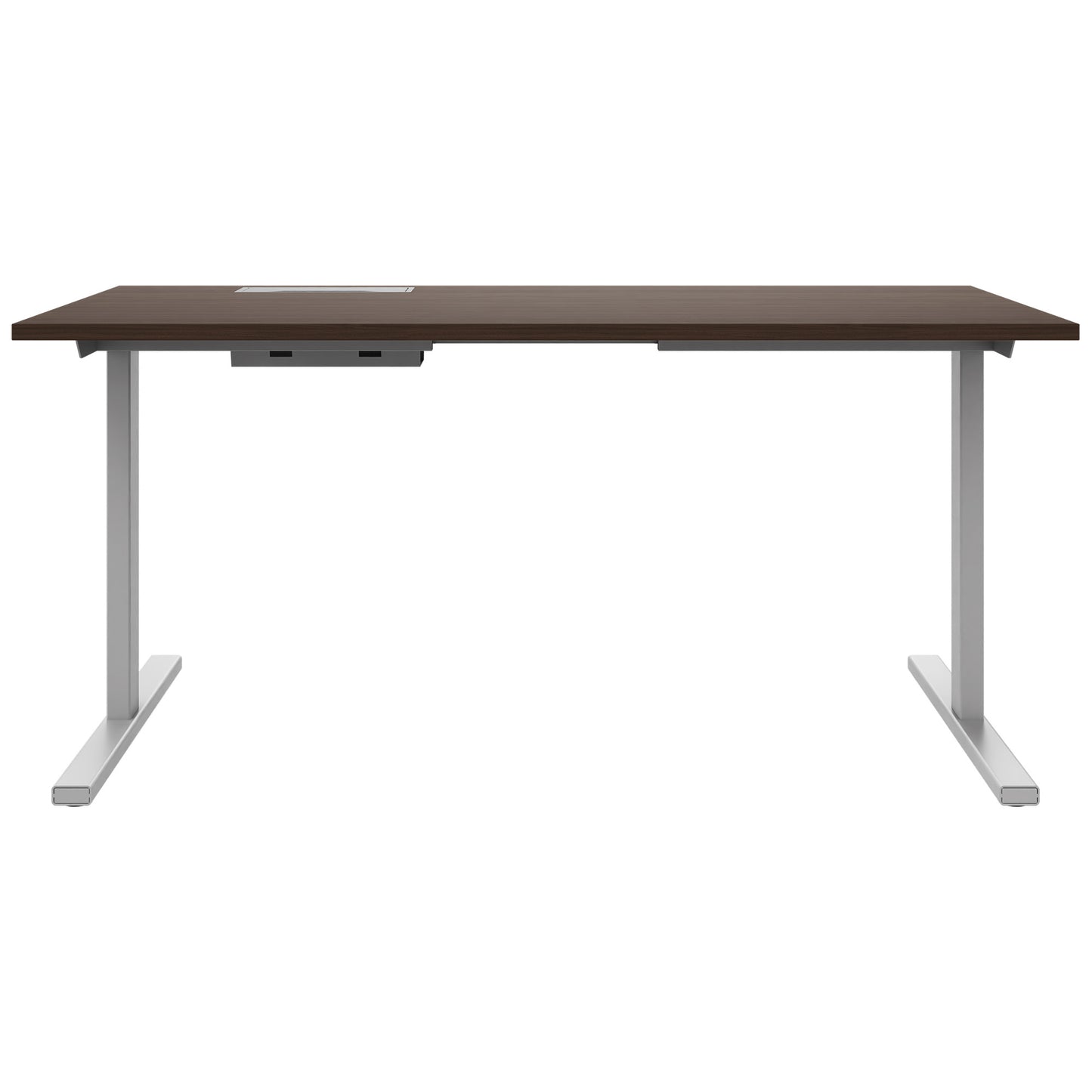 T-EASY Schreibtisch | 1200 - 1800 mm, elektrifiziert, Nussbaum