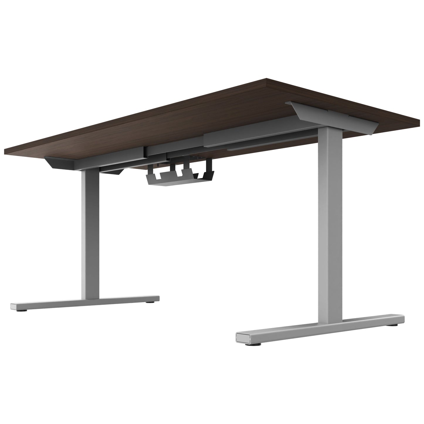 T-EASY Schreibtisch | 1200 - 1800 mm, elektrifiziert, Nussbaum