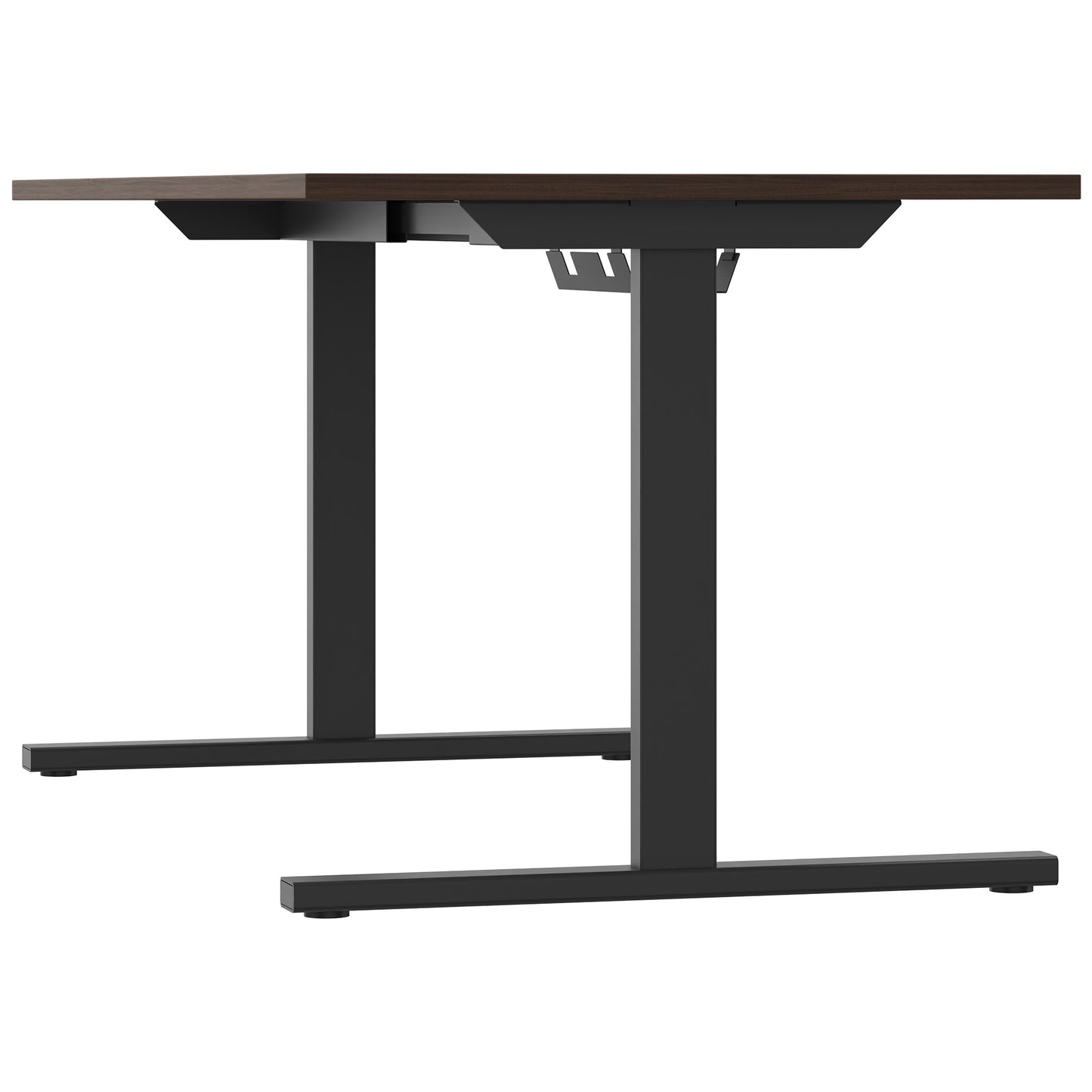 T-EASY Schreibtisch | 1200 - 1800 mm, elektrifiziert, Nussbaum