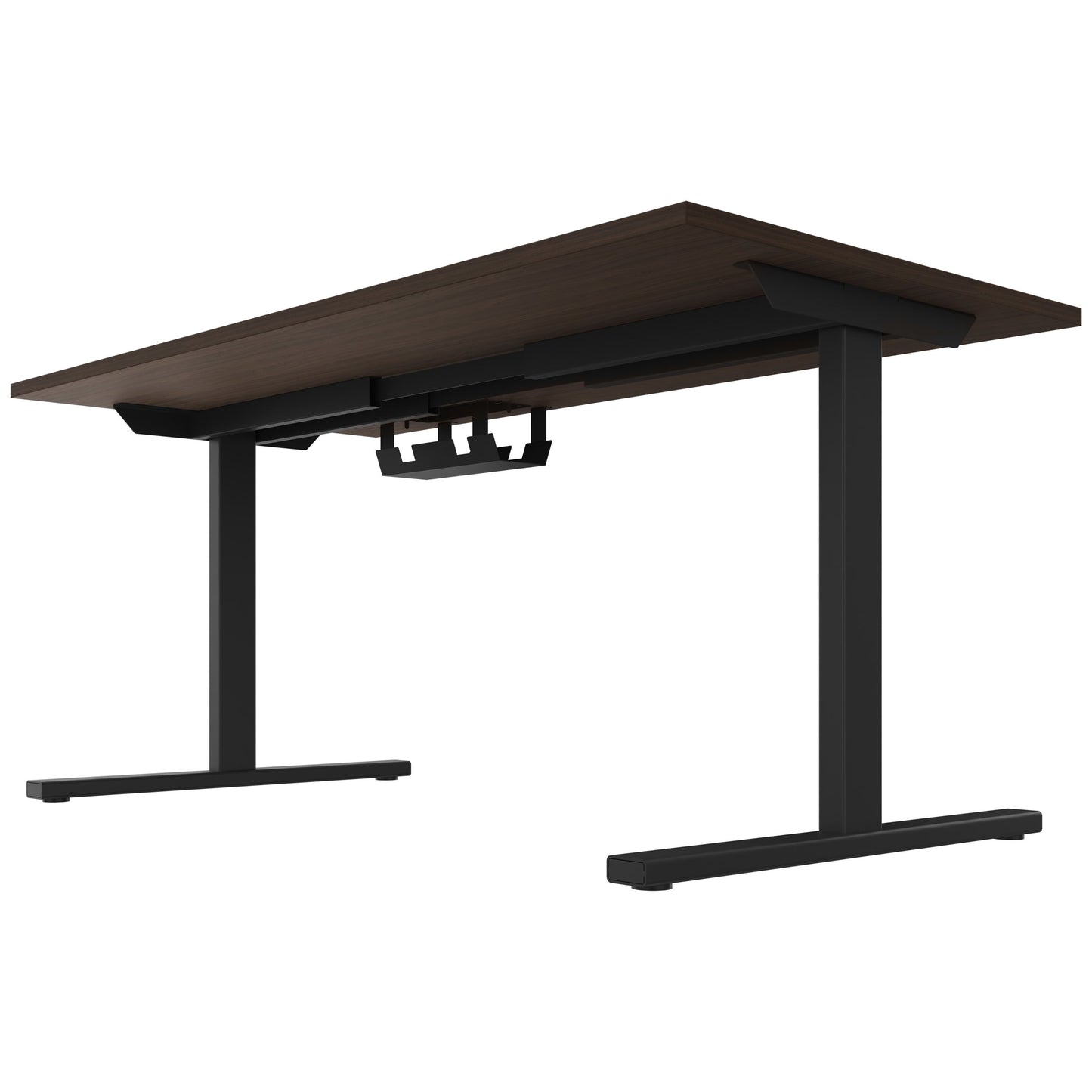 T-EASY Schreibtisch | 1200 - 1800 mm, elektrifiziert, Nussbaum
