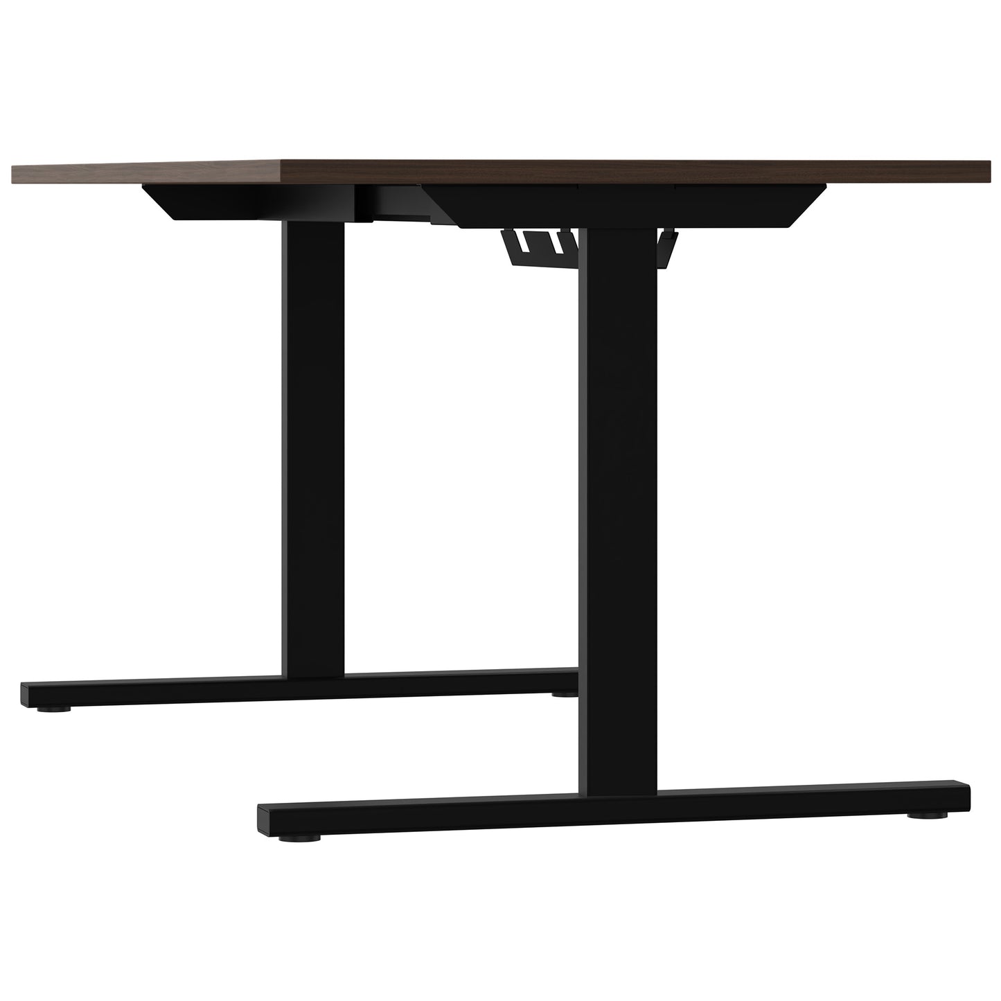 T-EASY Schreibtisch | 1200 - 1800 mm, elektrifiziert, Nussbaum