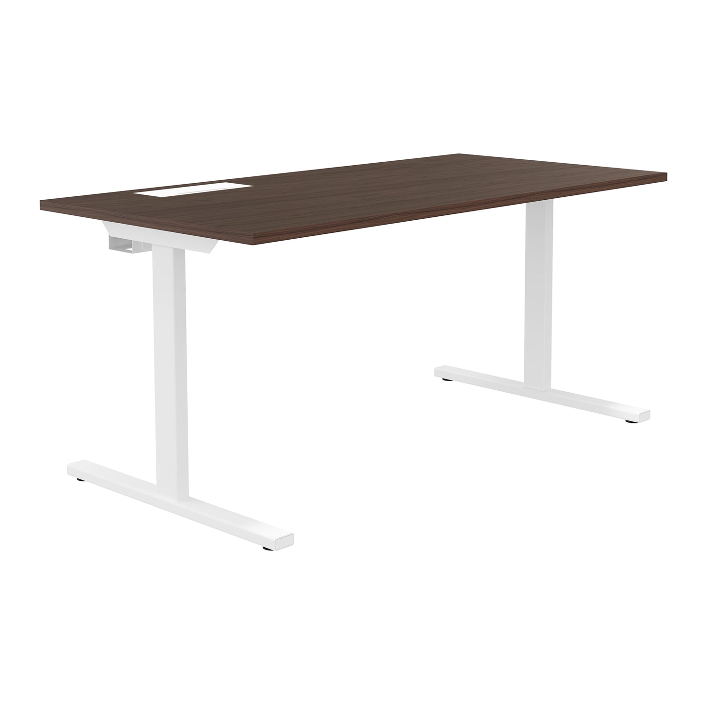 T-EASY Schreibtisch | 1200 - 1800 mm, elektrifiziert, Nussbaum