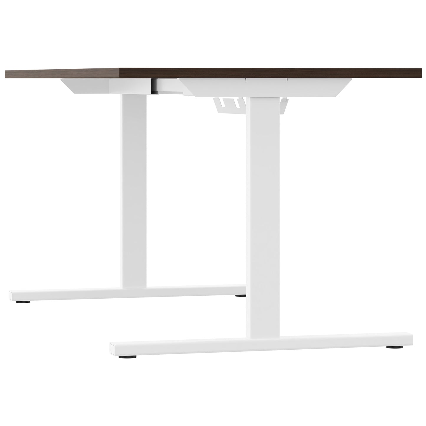 T-EASY Schreibtisch | 1200 - 1800 mm, elektrifiziert, Nussbaum