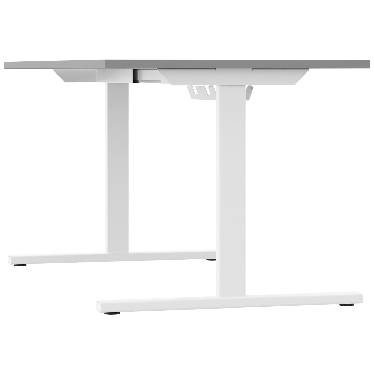 T-EASY Schreibtisch | 1200 - 1800 mm, elektrifiziert, Perlgrau