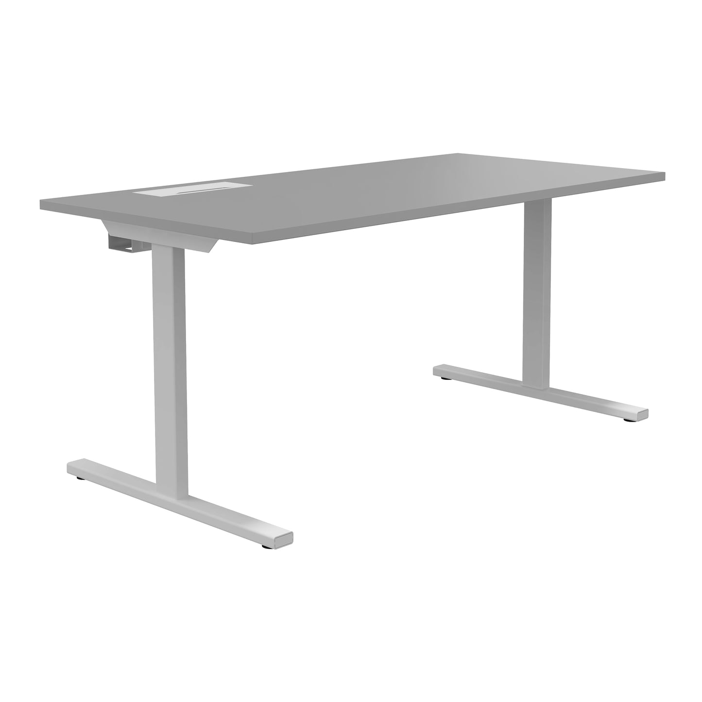 T-EASY Schreibtisch | 1200 - 1800 mm, elektrifiziert, Perlgrau