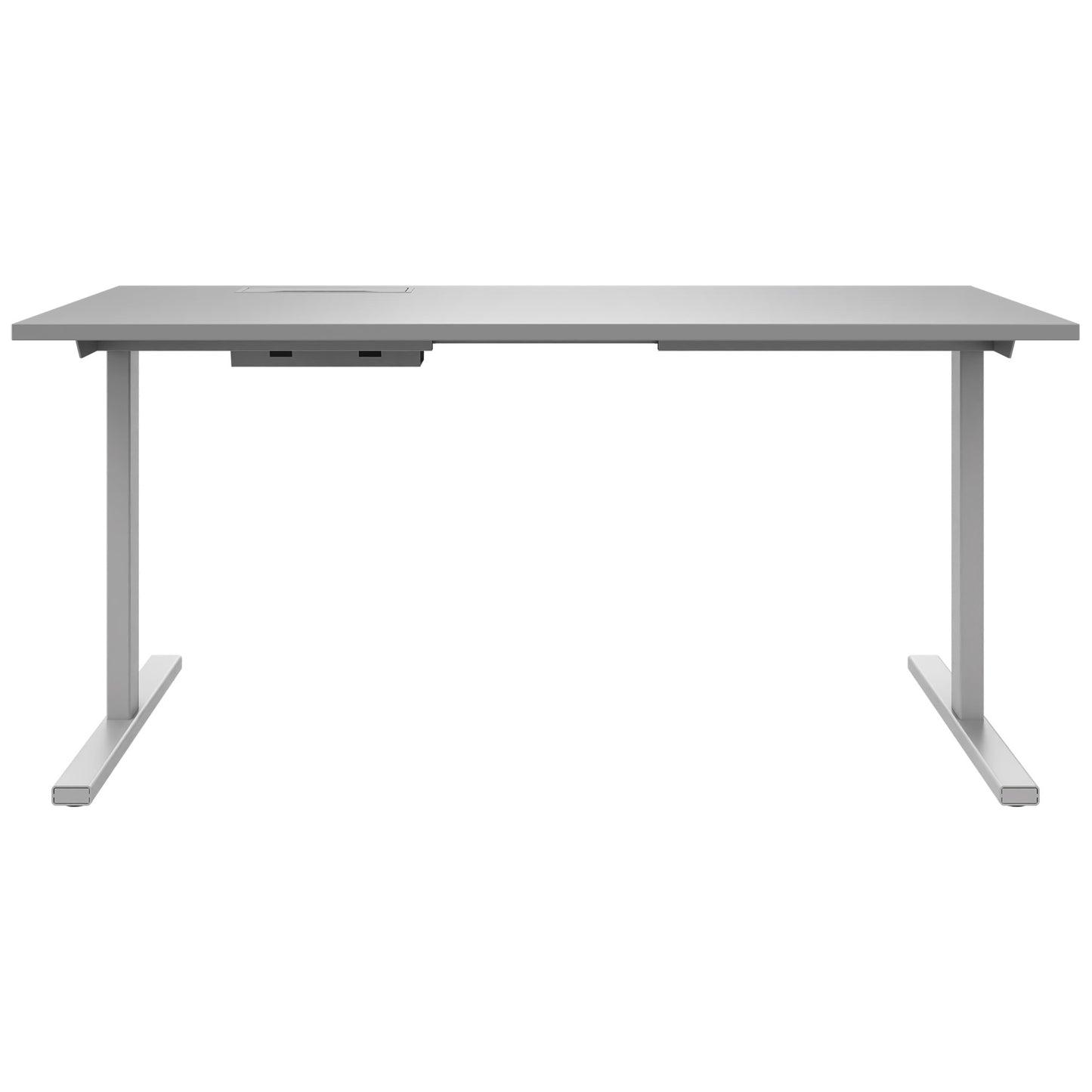 T-EASY Schreibtisch | 1200 - 1800 mm, elektrifiziert, Perlgrau