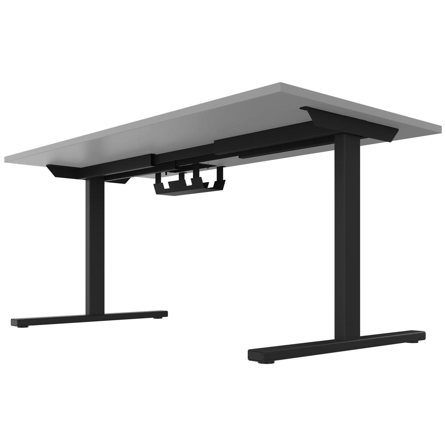 T-EASY Schreibtisch | 1200 - 1800 mm, elektrifiziert, Perlgrau