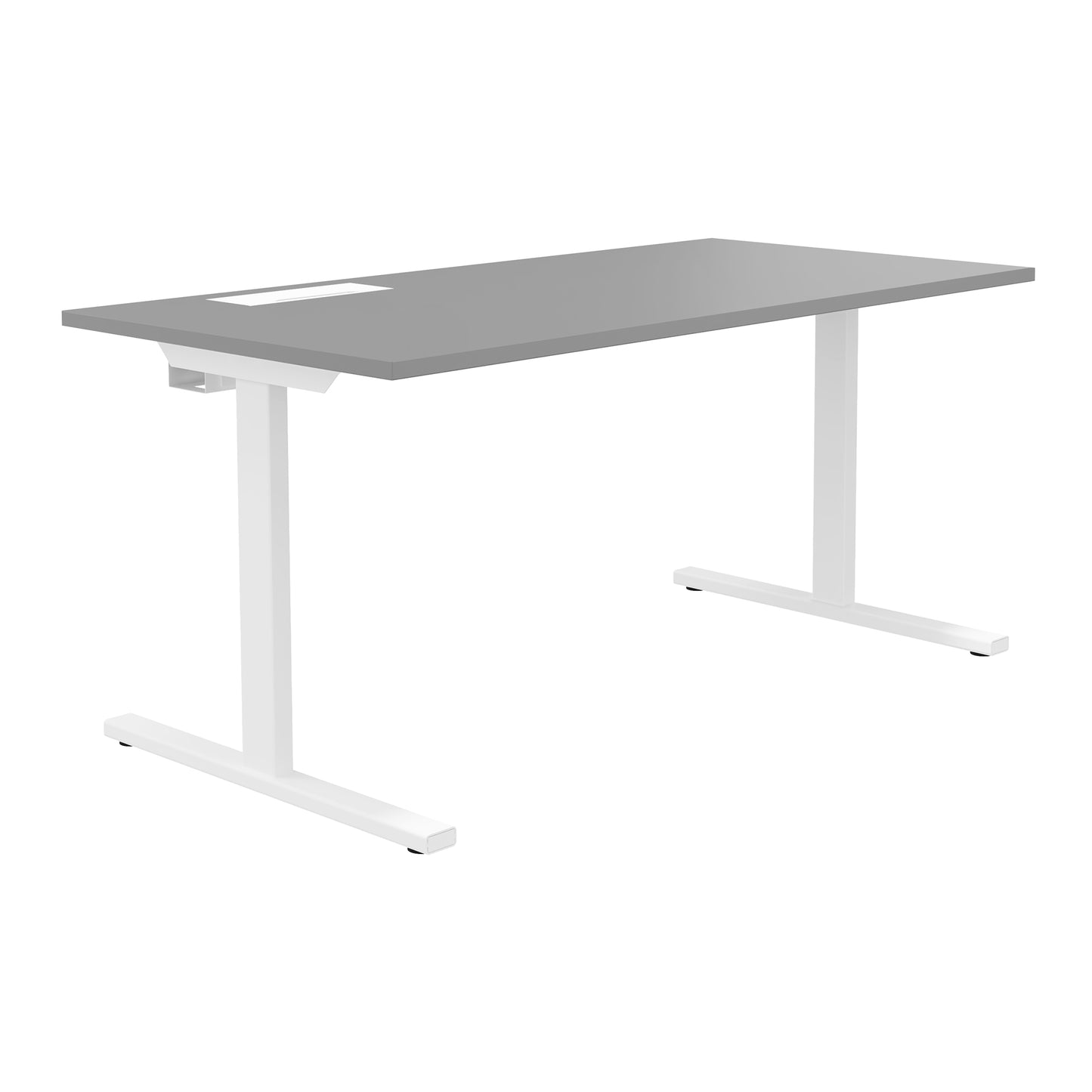 T-EASY Schreibtisch | 1200 - 1800 mm, elektrifiziert, Perlgrau