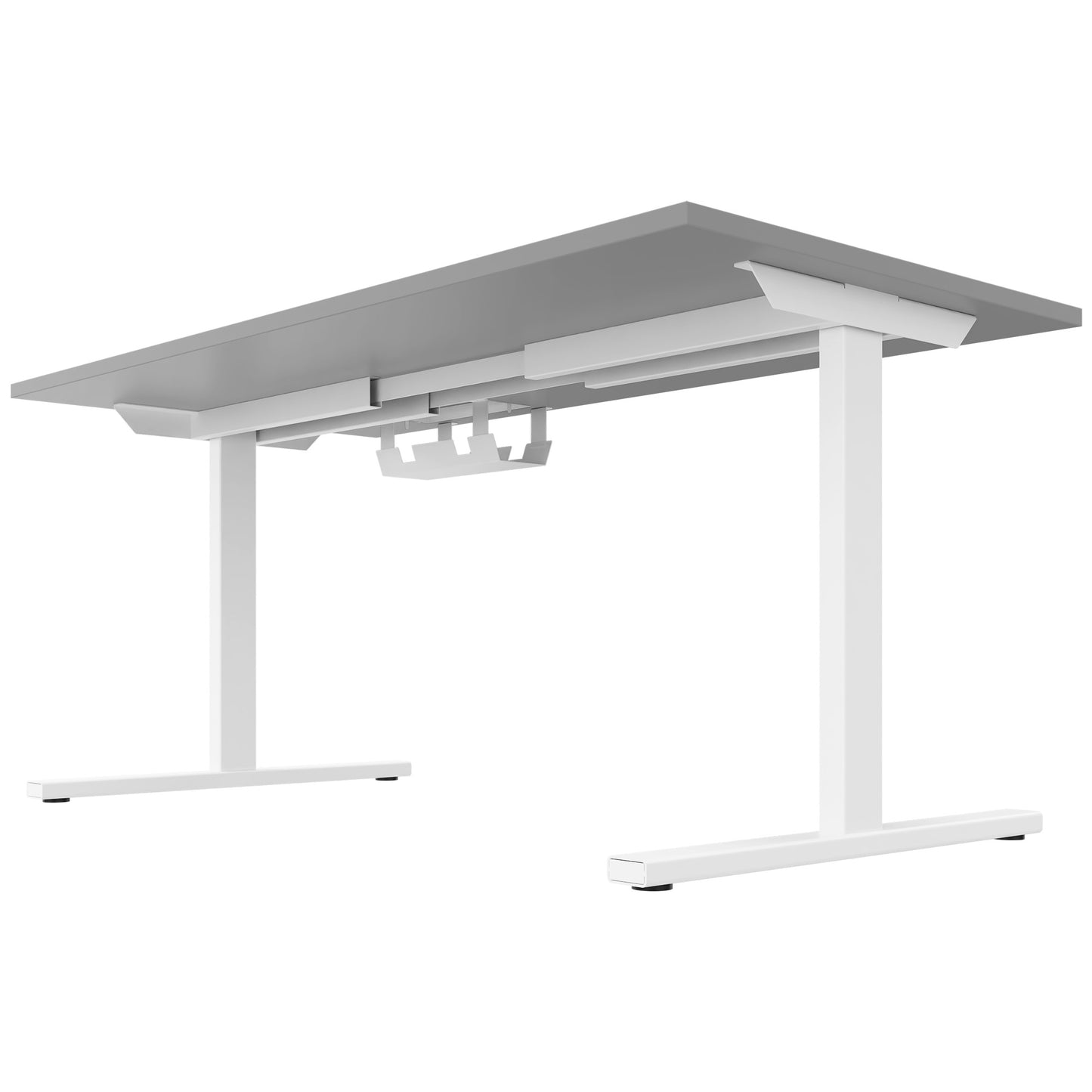 T-EASY Schreibtisch | 1200 - 1800 mm, elektrifiziert, Perlgrau