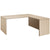 BRALCO SILE desk with extension table | 1800 - 2000 mm, angle desk, cable duct, side frame, oak