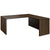 BRALCO SILE desk with extension table | 1800 - 2000 mm, angle desk, cable duct, side frame, walnut
