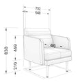 ARCIPELAGO Sofa | 1-Sitzer, Bezugsstoffe BERTA / SYNERGY - 5 Thumbnail Image