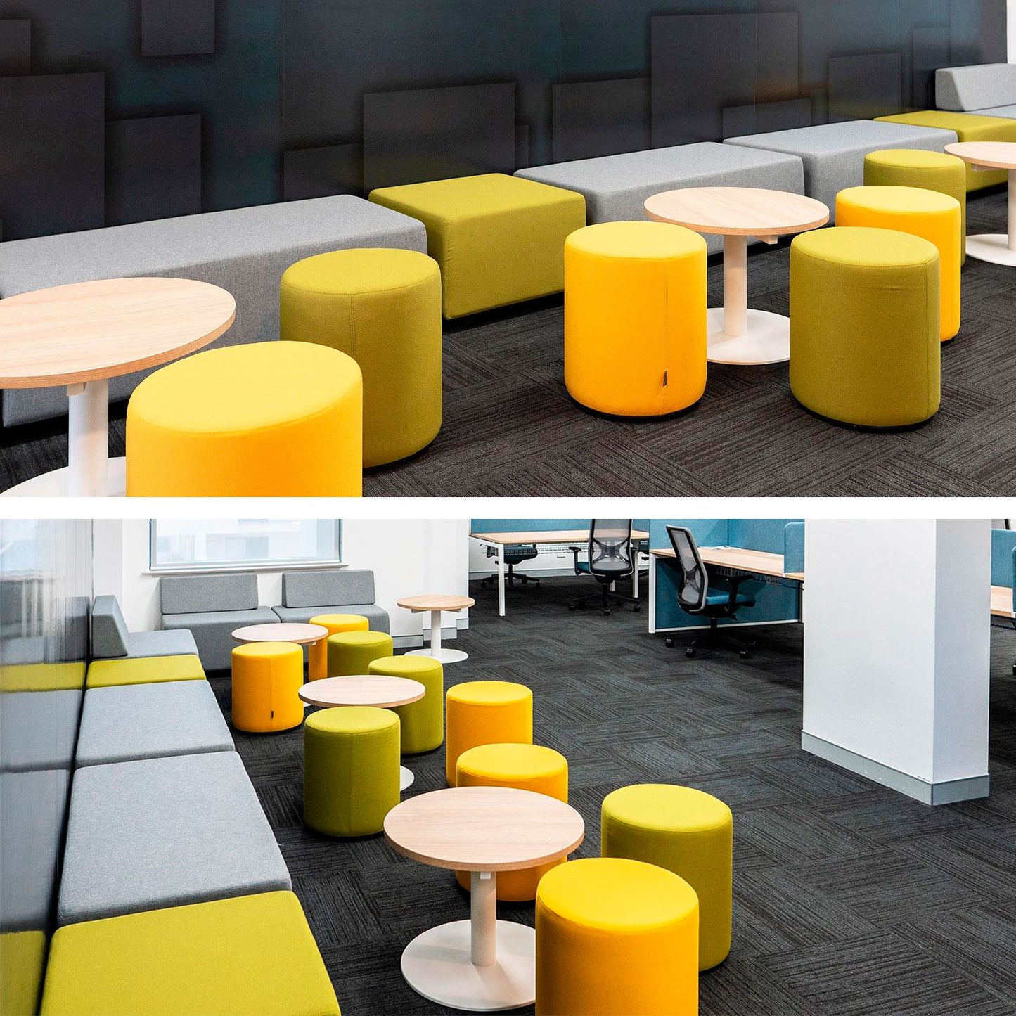 JAZZ Gruppo di posti | 2200 x 2500 mm, rivestimento in lana - verdi / grigio chiaro chiazzato