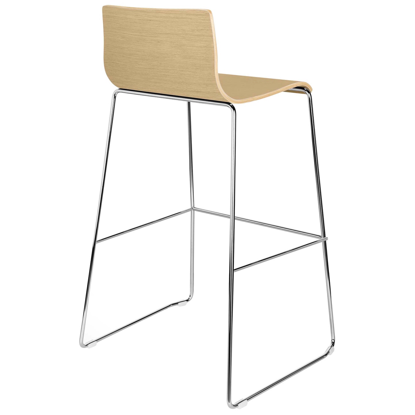 MOON WOOD Sgabello da bar | Frame di coppia | Guscio di sedile MDF | Frame metallico | Impilabile