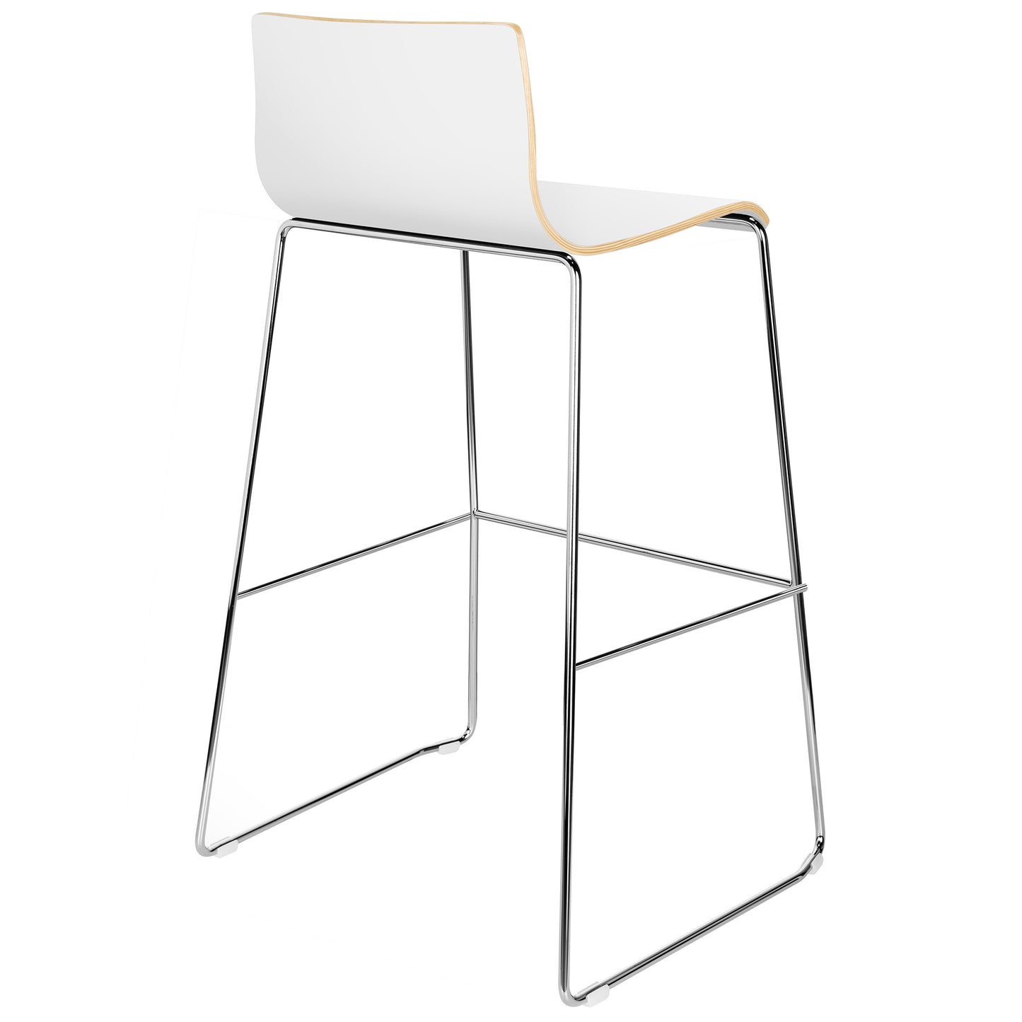 MOON WOOD Sgabello da bar | Frame di coppia | Guscio di sedile MDF | Frame metallico | Impilabile