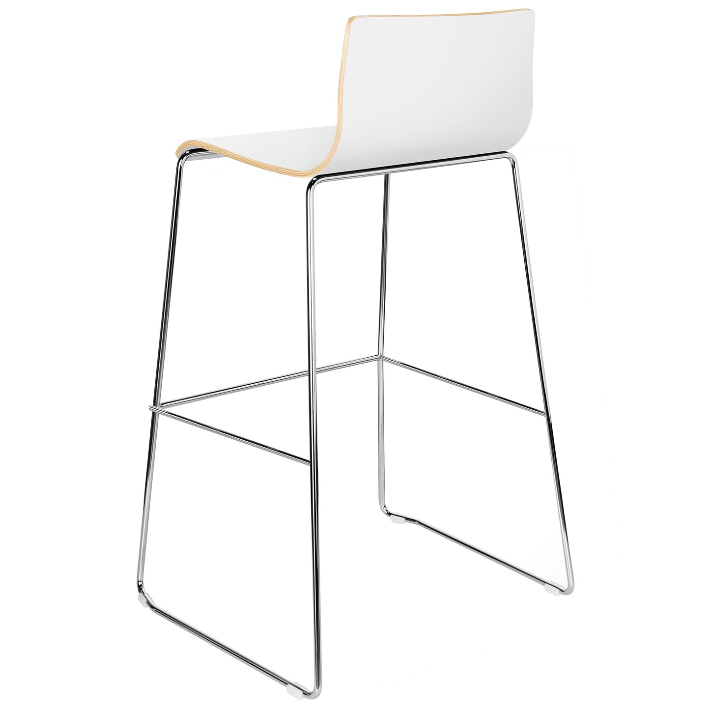 MOON WOOD Sgabello da bar | Frame di coppia | Guscio di sedile MDF | Frame metallico | Impilabile