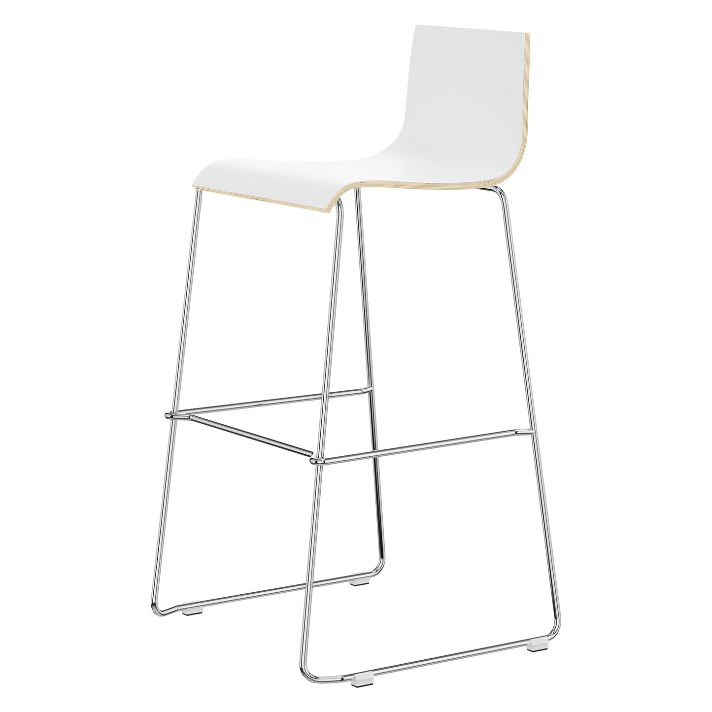 MOON WOOD bar stool | Sled frame | MDF seat shell | Metal frame | Stackable