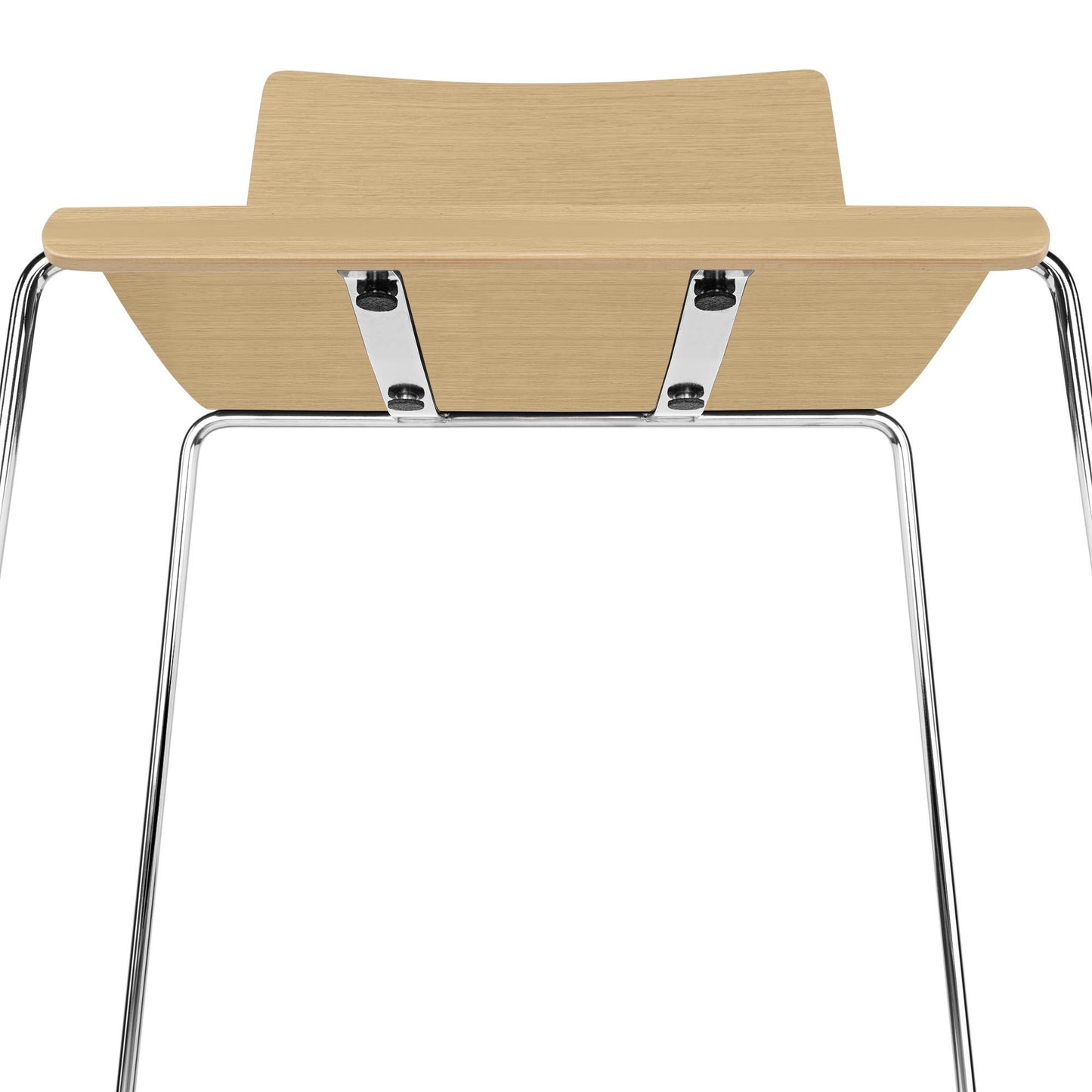 MOON WOOD bar stool | Sled frame | MDF seat shell | Metal frame | Stackable