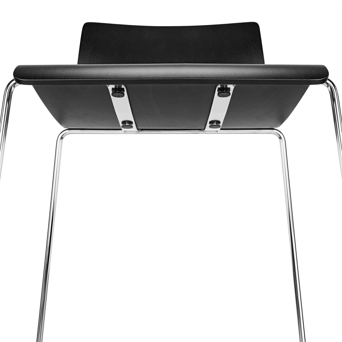 MOON WOOD bar stool | Sled frame | MDF seat shell | Metal frame | Stackable