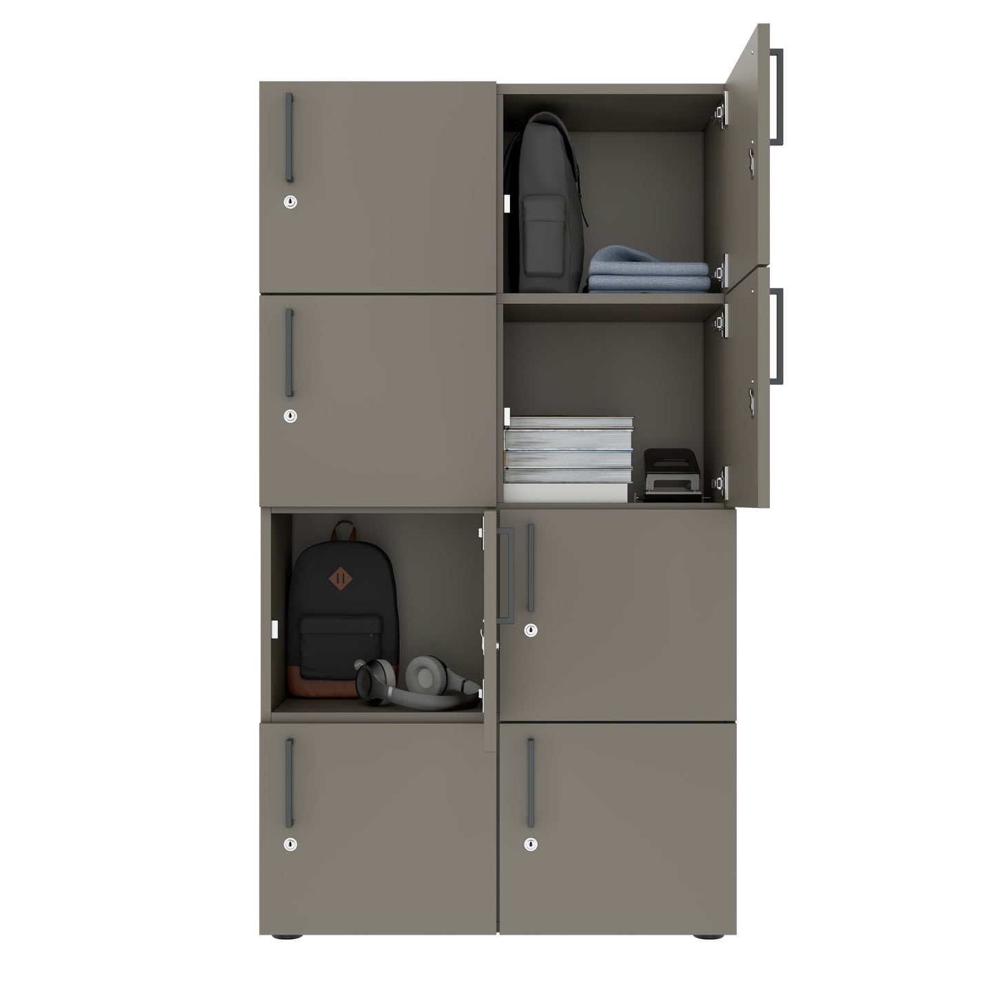 NOVA Spind | 800 x 1092 - 1444 mm (6 - 8 lockers), cubanite gray