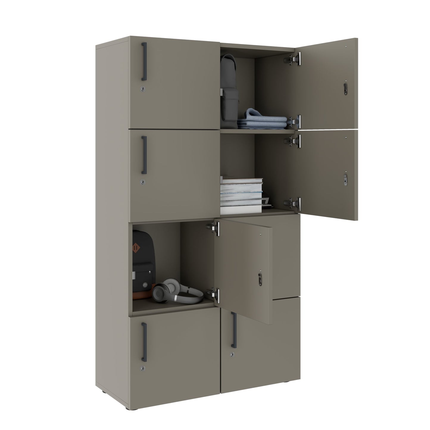 NOVA Spind | 800 x 1092 - 1444 mm (6 - 8 lockers), cubanite gray