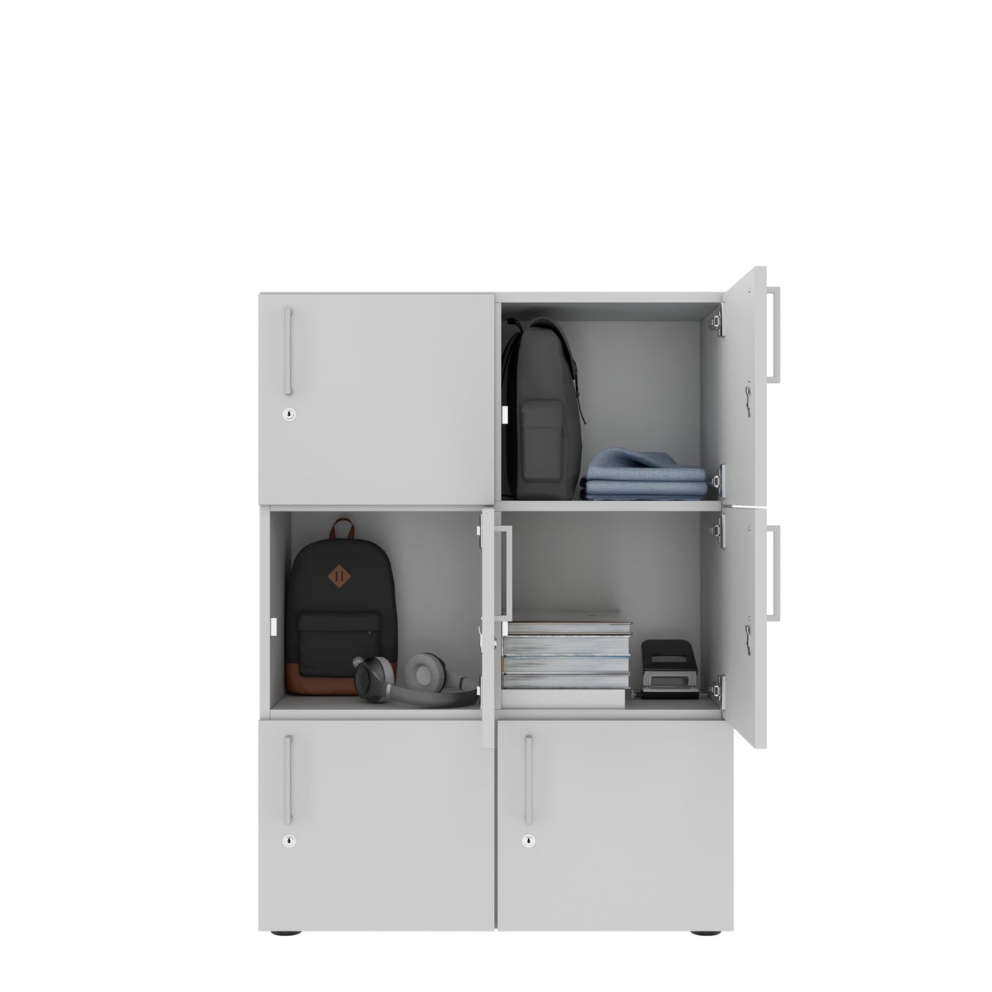 NOVA Spind | 800 x 1092 - 1444 mm (6 - 8 lockers), pearl gray