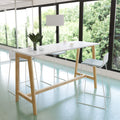NOVA WOOD Hochtisch | Massivholz-Gestell, 1600 x 700 mm, Weiß - 1 Thumbnail Image