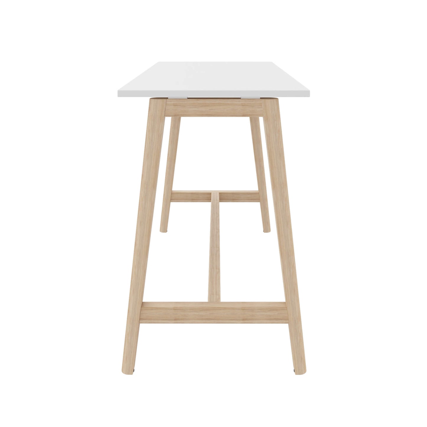 NOVA WOOD Table haute | Cadre en bois massif, 1600 x 700 mm, blanc