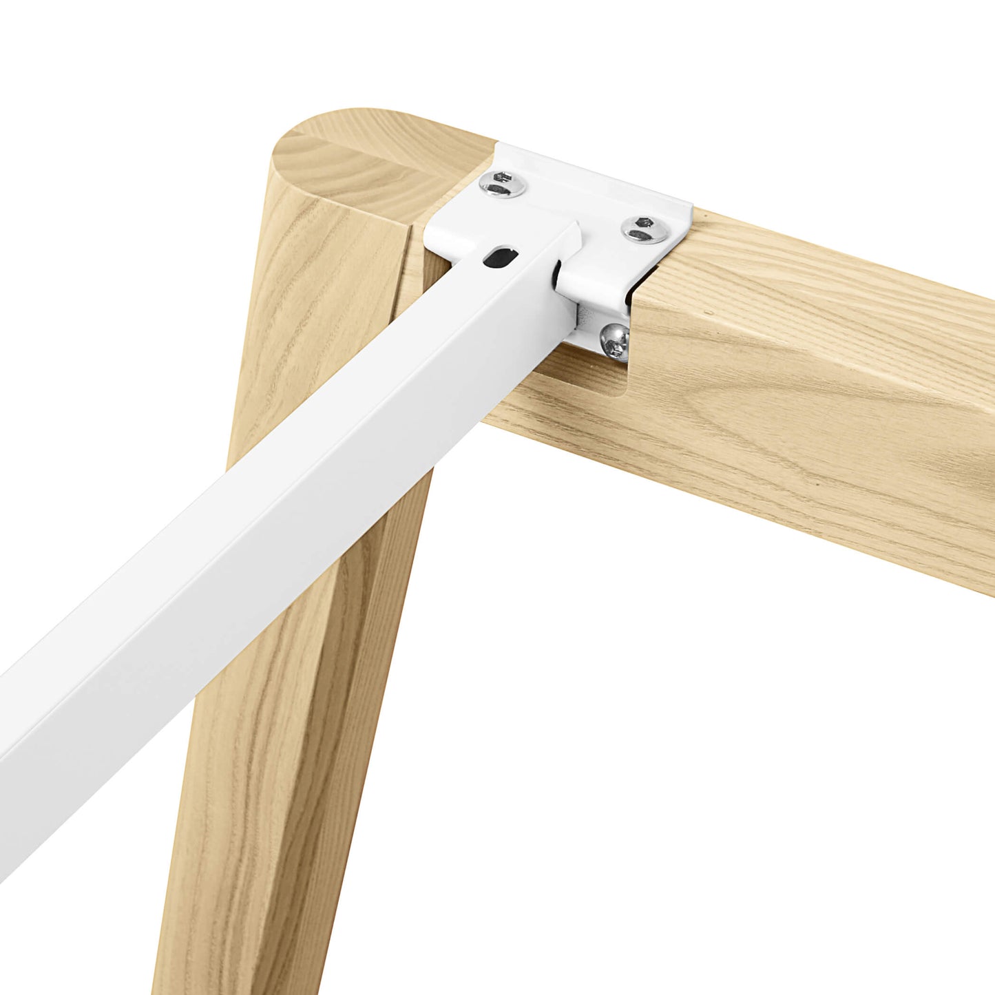 NOVA WOOD Table haute | Piètement en bois massif, 1800 x 700 mm, HPL blanc