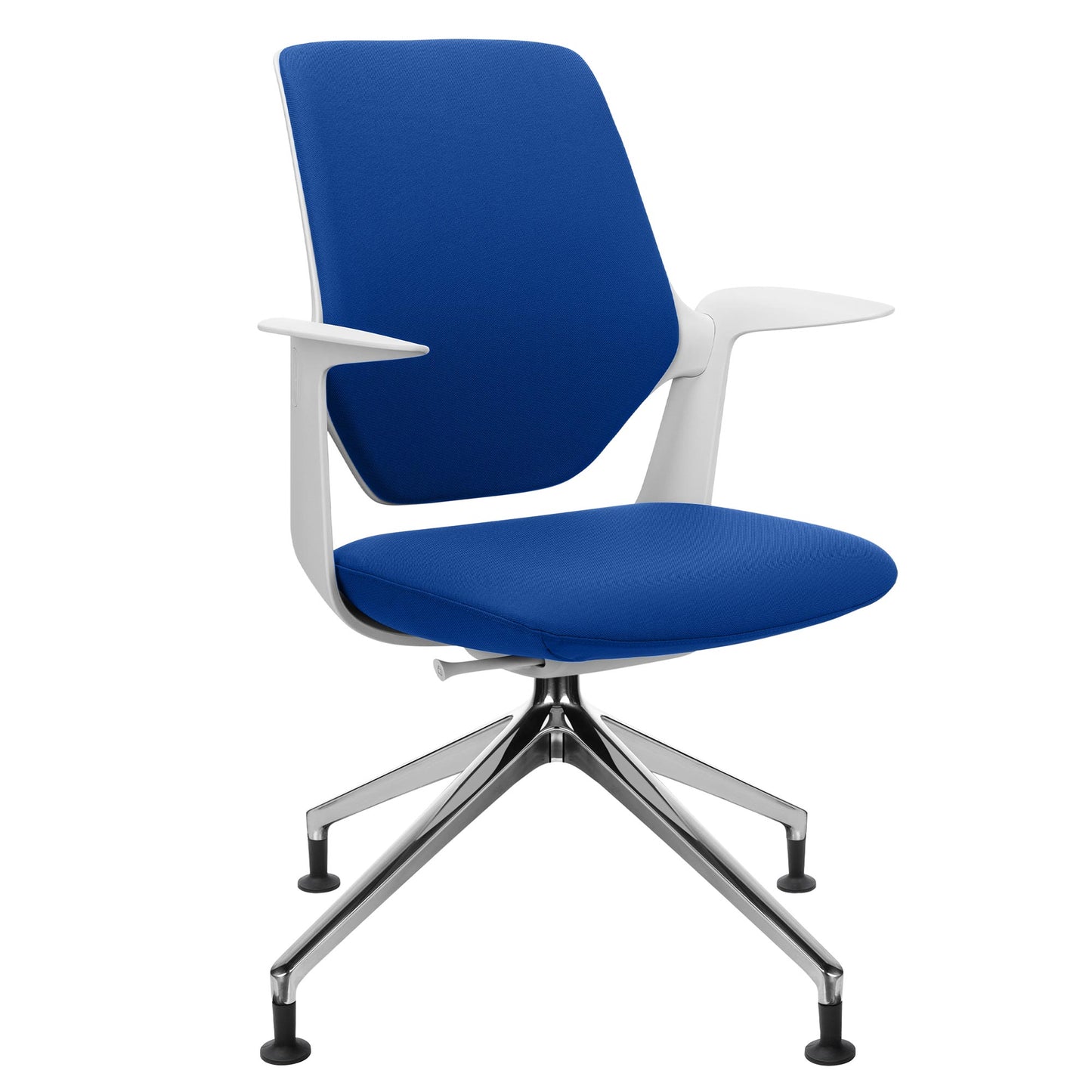 profim - TRILLO PRO swivel chair | Polished aluminum frame, upholstered backrest, synchronous mechanism, light gray