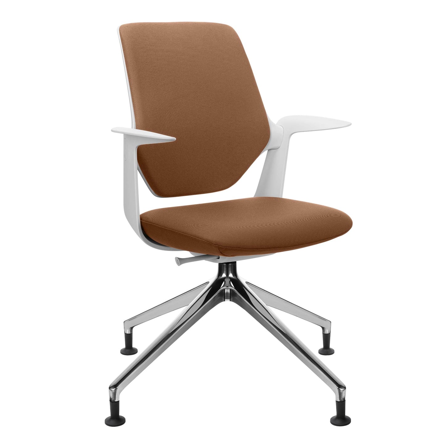 profim - TRILLO PRO swivel chair | Polished aluminum frame, upholstered backrest, synchronous mechanism, light gray