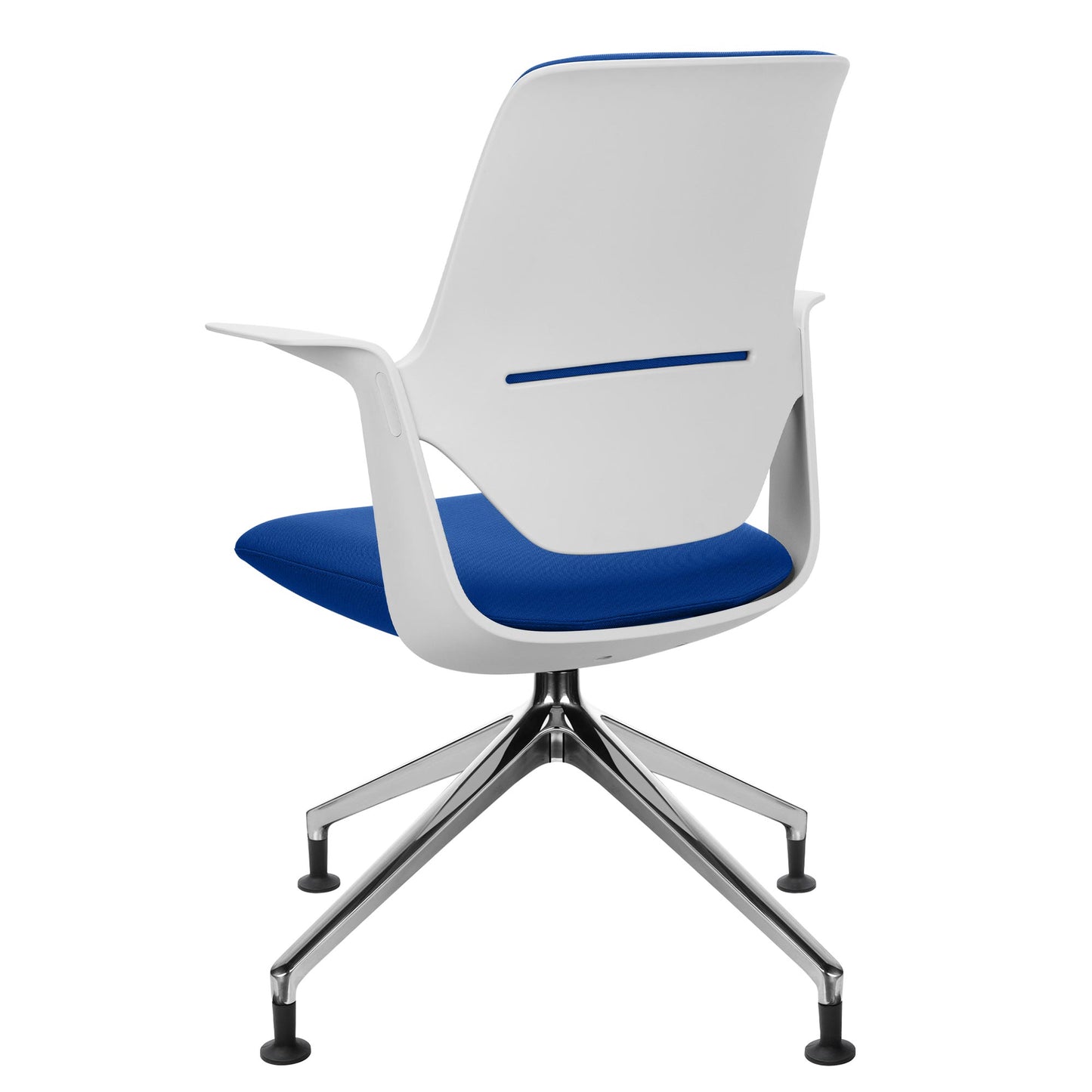 profim - TRILLO PRO swivel chair | Polished aluminum frame, upholstered backrest, synchronous mechanism, light gray
