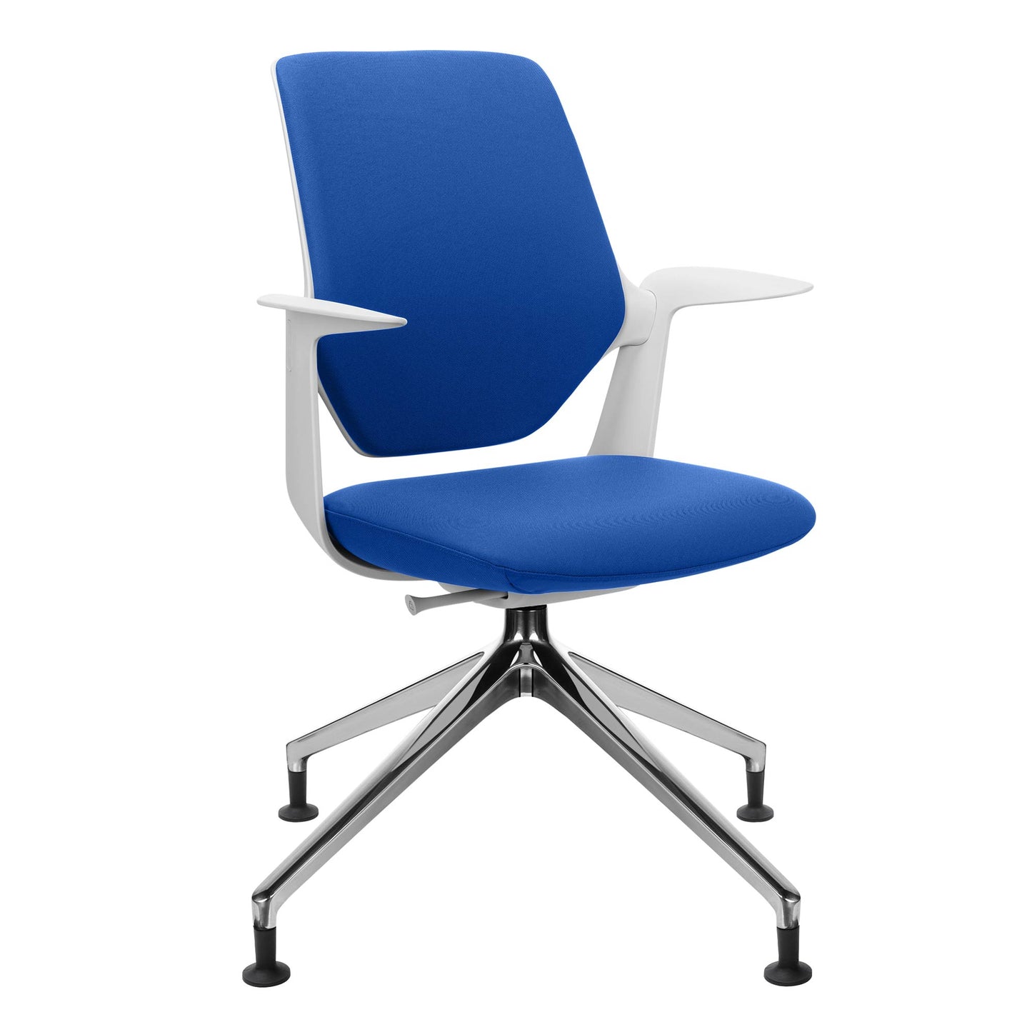 profim - TRILLO PRO swivel chair | Polished aluminum frame, upholstered backrest, synchronous mechanism, light gray