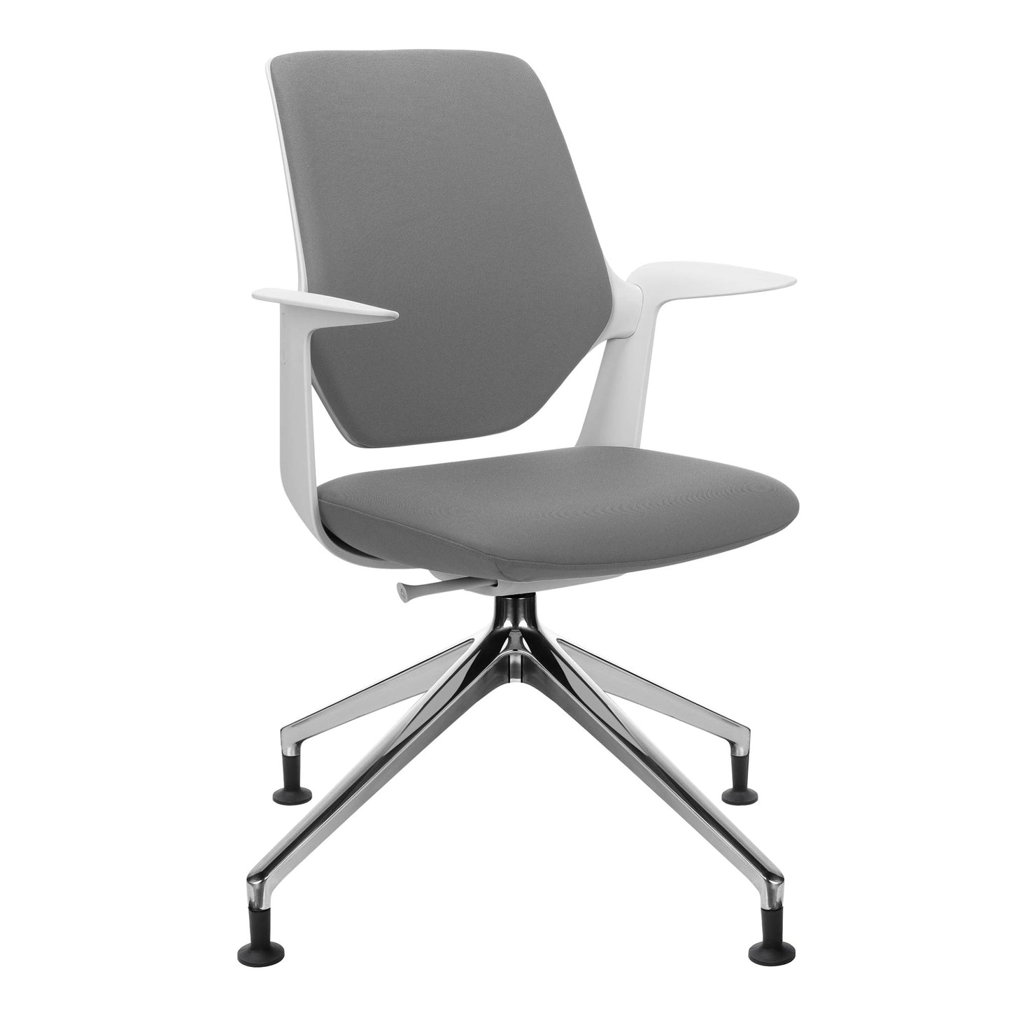 profim - TRILLO PRO swivel chair | Polished aluminum frame, upholstered backrest, synchronous mechanism, light gray