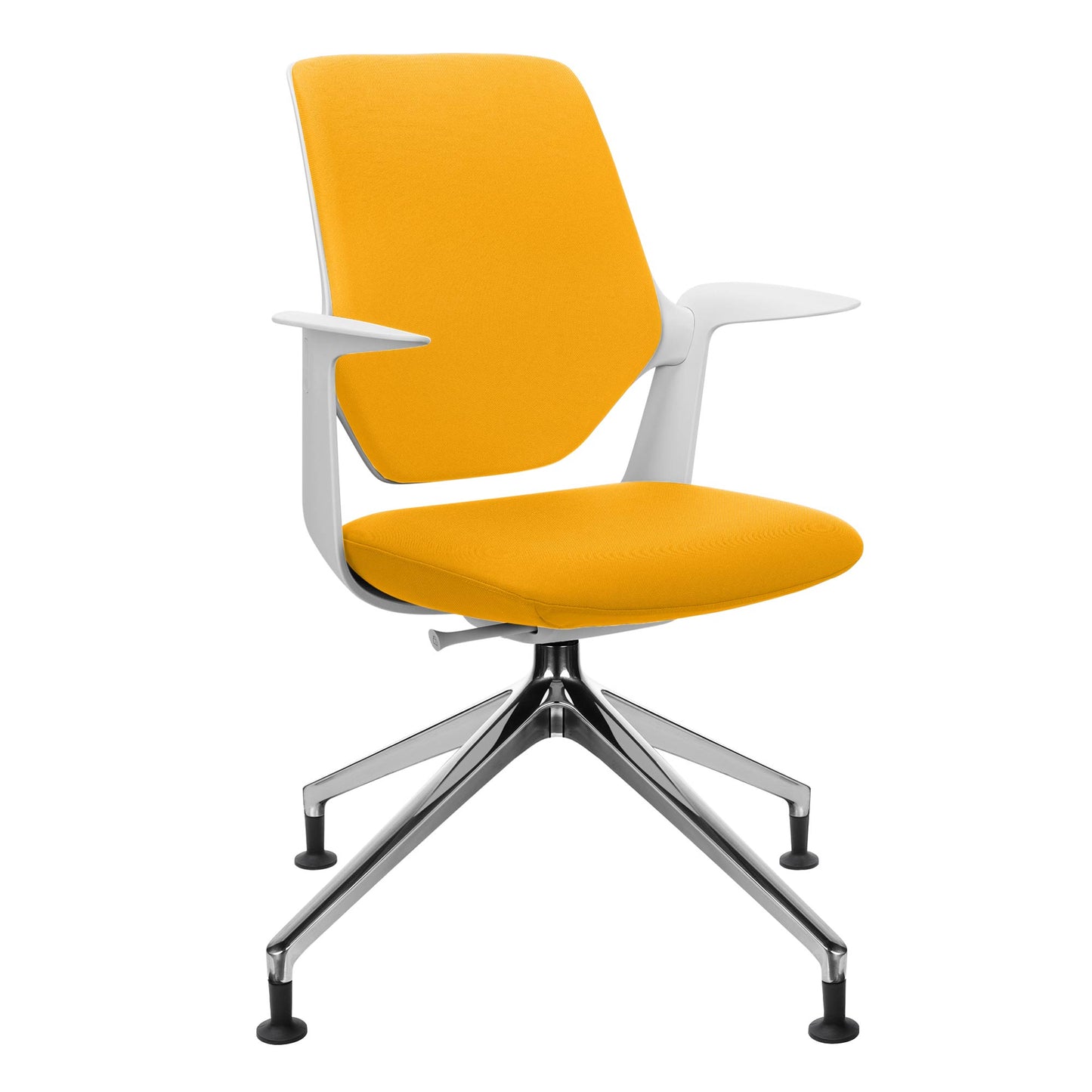 profim - TRILLO PRO swivel chair | Polished aluminum frame, upholstered backrest, synchronous mechanism, light gray