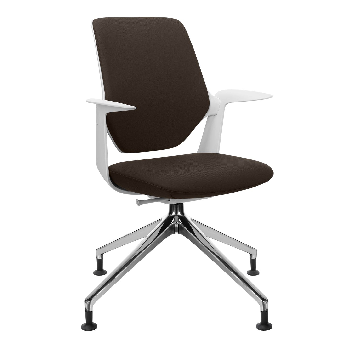 profim - TRILLO PRO swivel chair | Polished aluminum frame, upholstered backrest, synchronous mechanism, light gray