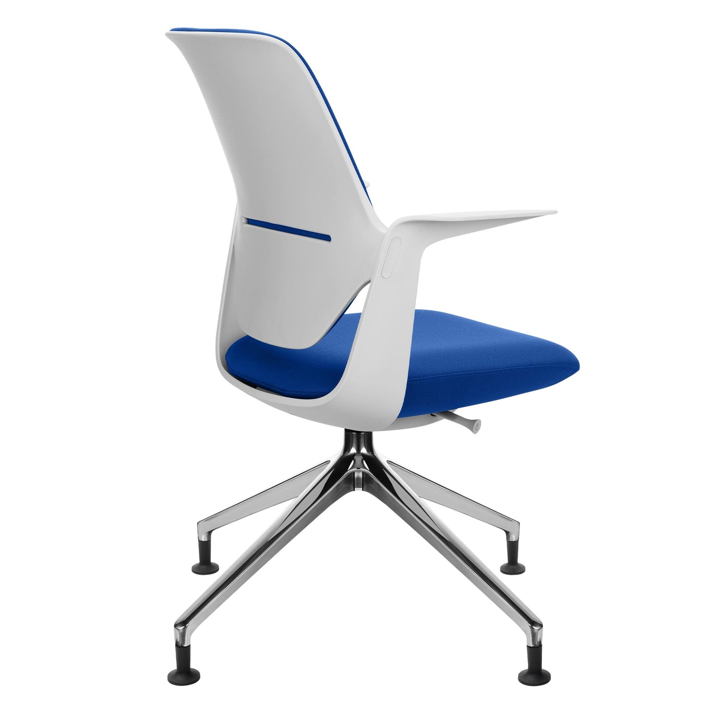 profim - TRILLO PRO swivel chair | Polished aluminum frame, upholstered backrest, synchronous mechanism, light gray