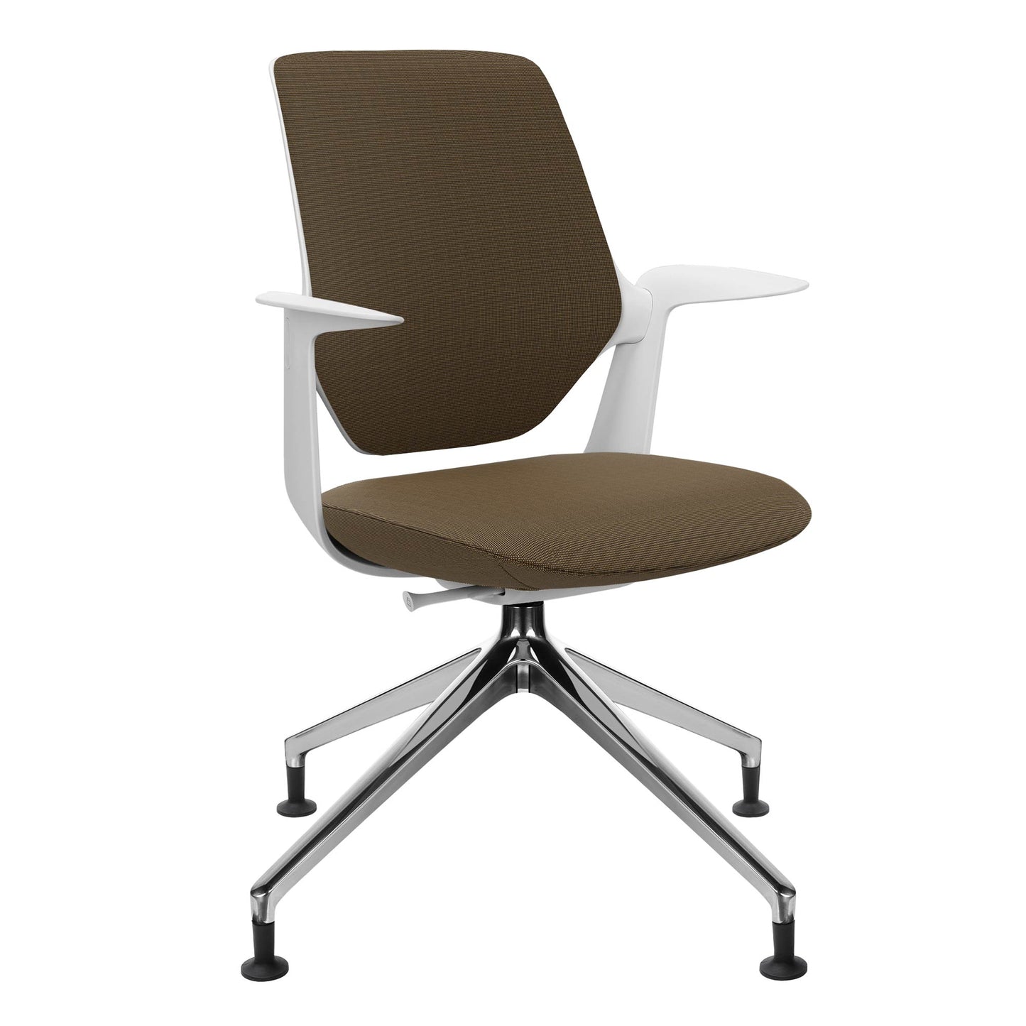 profim - TRILLO PRO swivel chair | Polished aluminum frame, upholstered backrest, synchronous mechanism, light gray