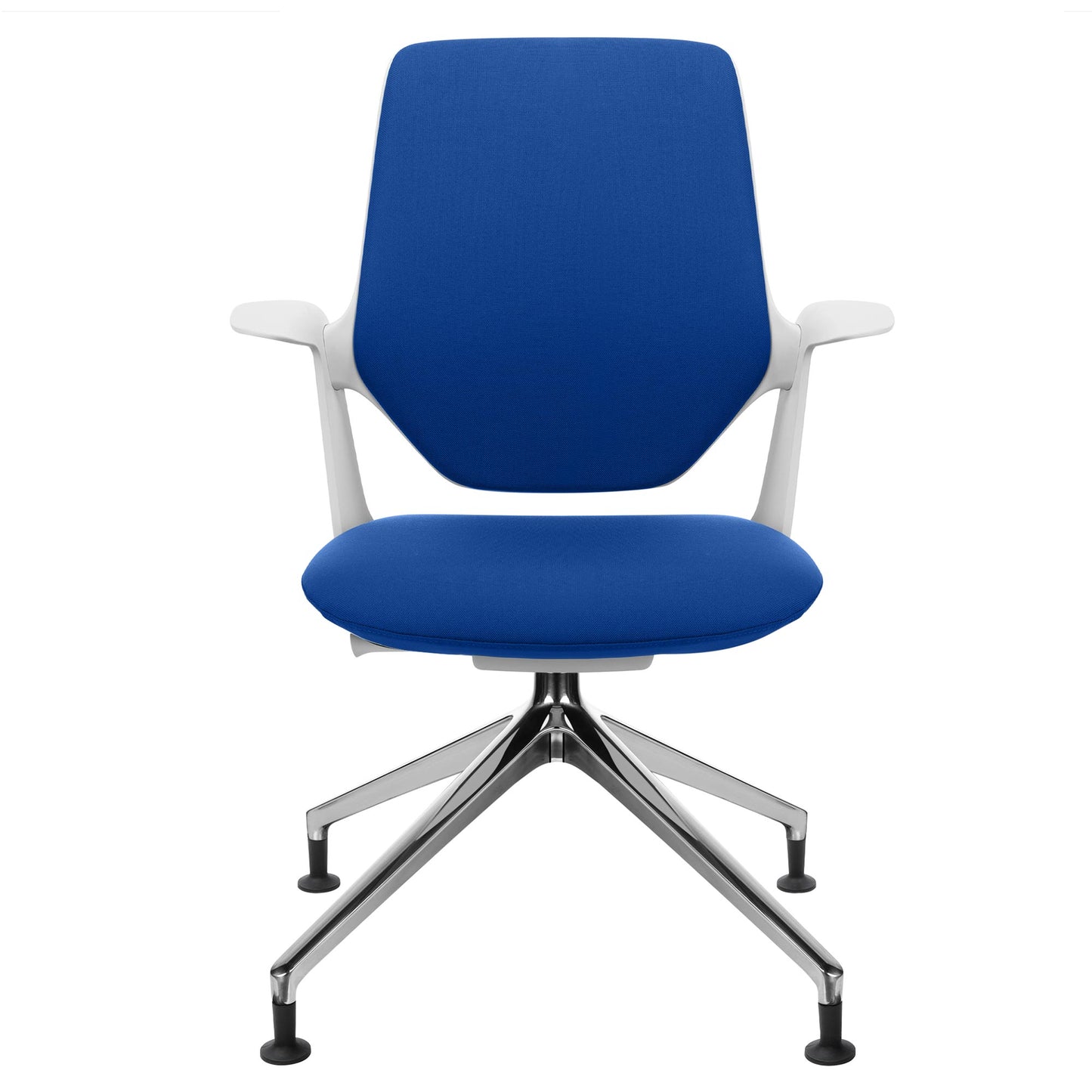 profim - TRILLO PRO swivel chair | Polished aluminum frame, upholstered backrest, synchronous mechanism, light gray