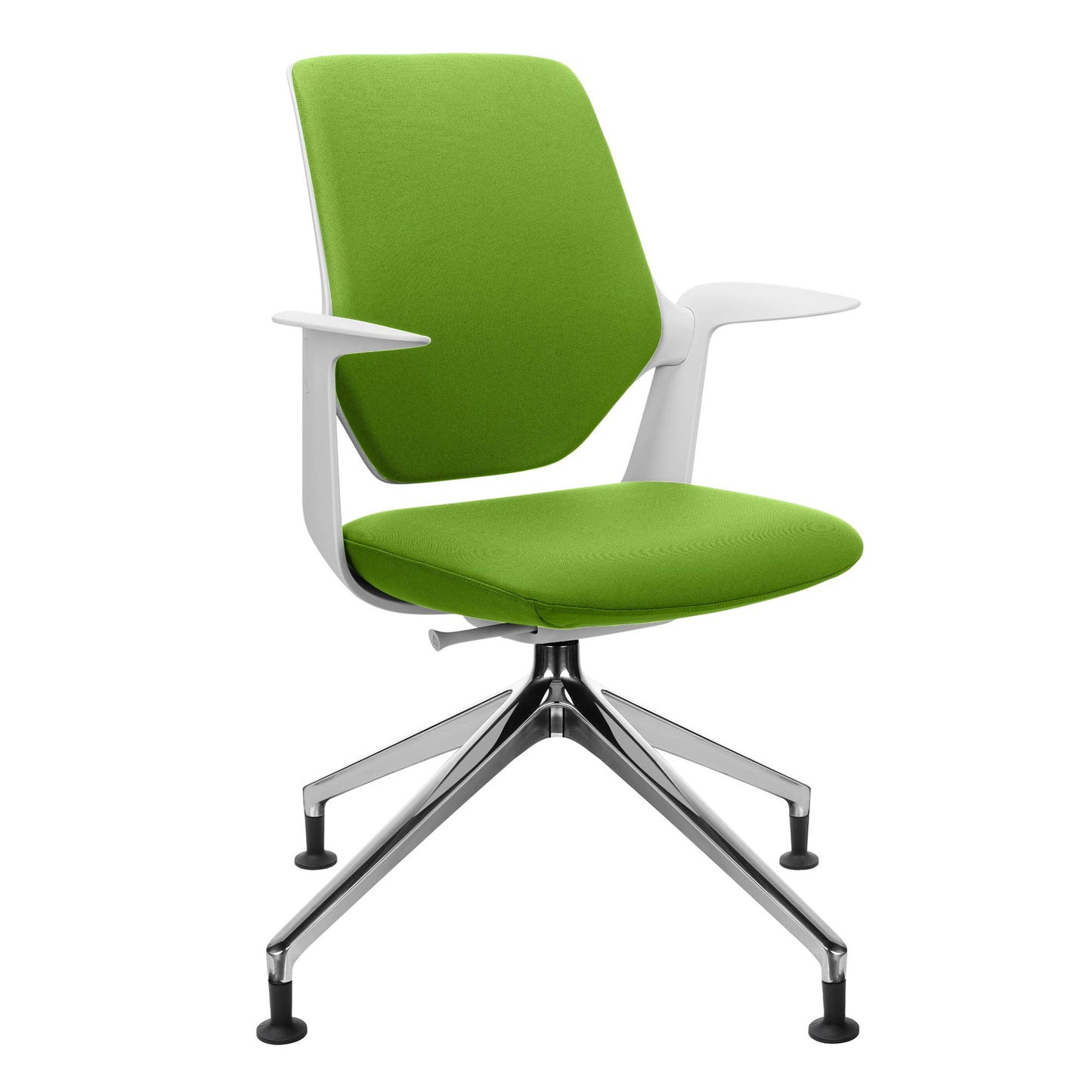 profim - TRILLO PRO swivel chair | Polished aluminum frame, upholstered backrest, synchronous mechanism, light gray
