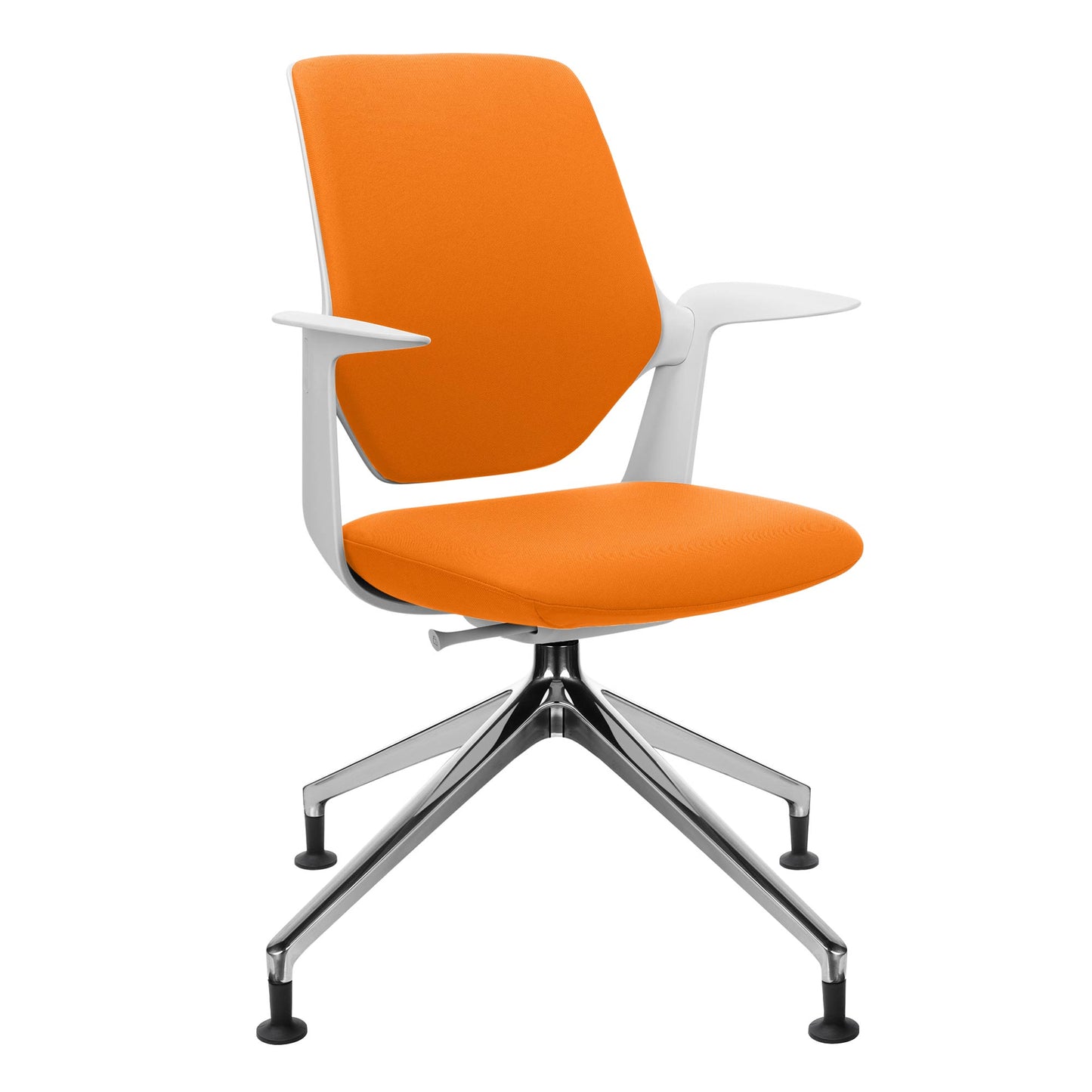 profim - TRILLO PRO swivel chair | Polished aluminum frame, upholstered backrest, synchronous mechanism, light gray