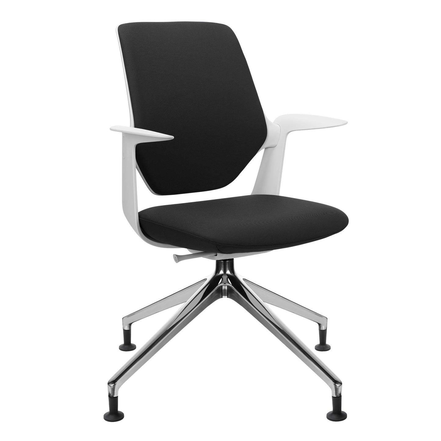 profim - TRILLO PRO swivel chair | Polished aluminum frame, upholstered backrest, synchronous mechanism, light gray