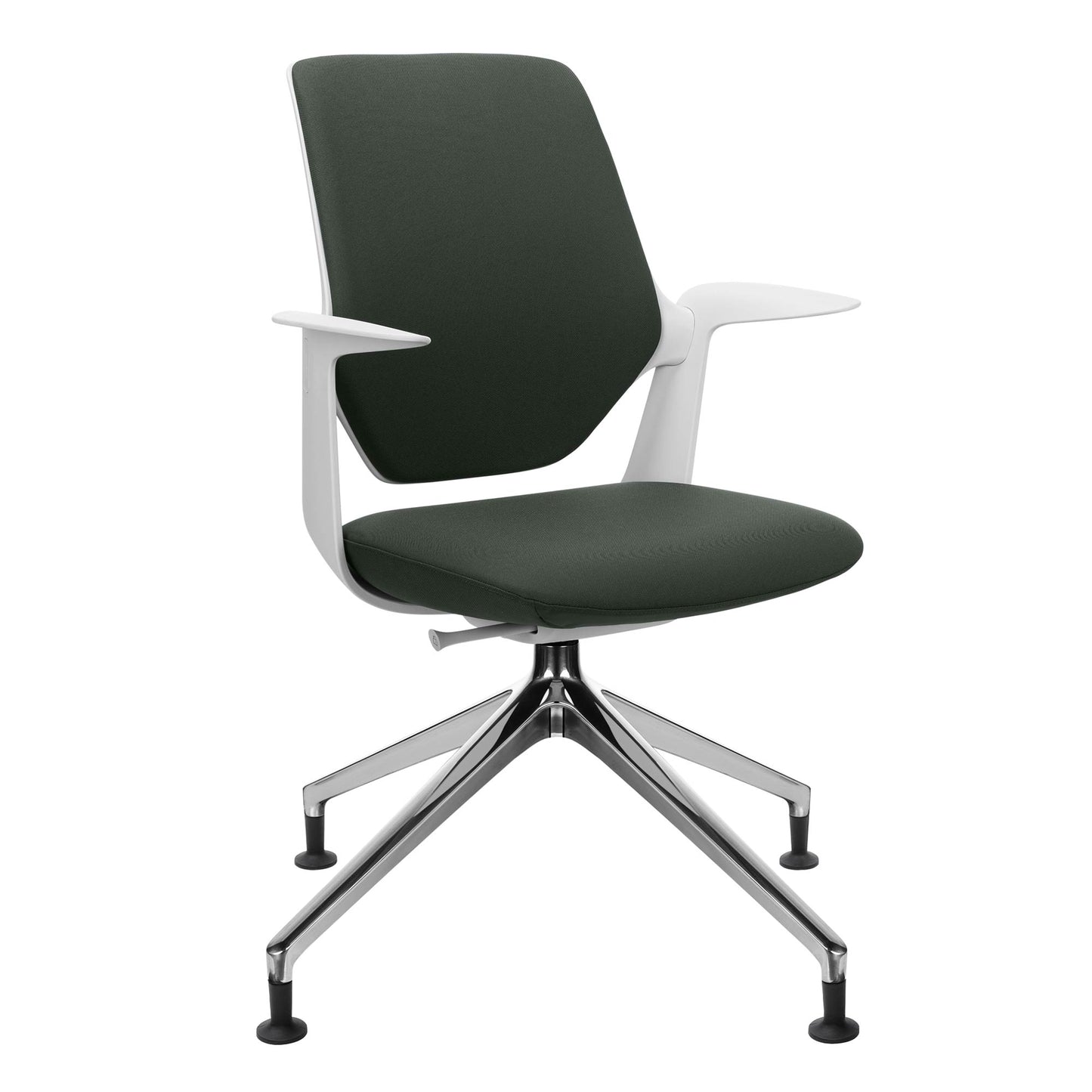 profim - TRILLO PRO swivel chair | Polished aluminum frame, upholstered backrest, synchronous mechanism, light gray