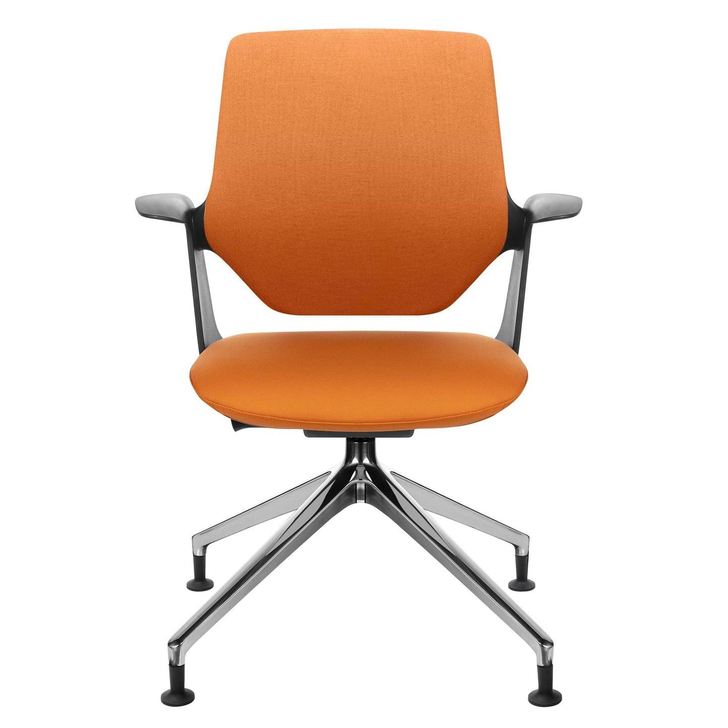 profim - TRILLO PRO swivel chair | Polished aluminum frame, upholstered backrest, synchronous mechanism, black