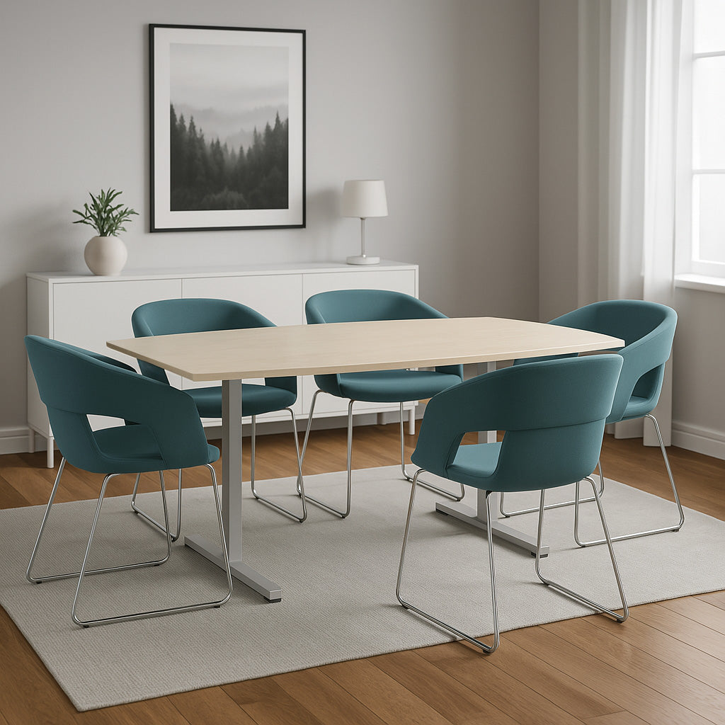 T-EASY conference table | boat shape, 1800 - 2000 mm (6 - 10 people), maple