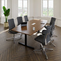 T-EASY Konferenztisch | Bootsform, 1800 - 2400 mm (6 - 10 Personen), Kabelklappe optional, Nussbaum - 10 Thumbnail Image